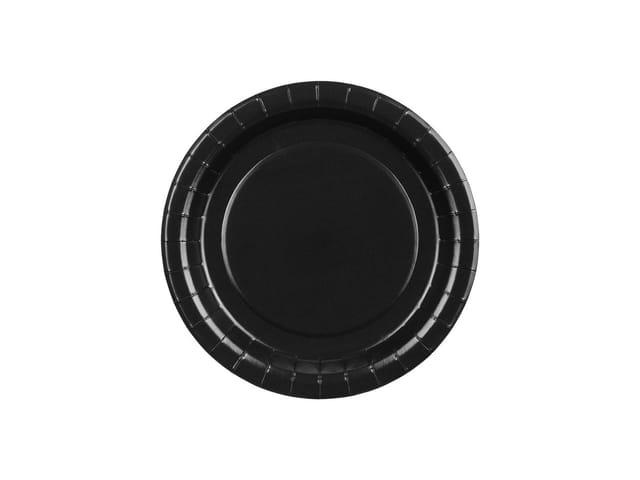 Runde Pappteller, Schwarz, 18 Cm, 6 Stück