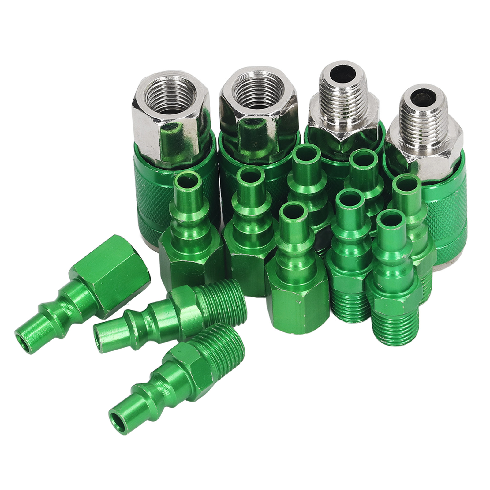 Universeller 4-teiliger Luftkupplungssatz Und 10-teiliges I/m-steckschlüssel-set, 1/4 Zoll Npt Aro Aluminiumlegierungs-schlauchanschluss-set.