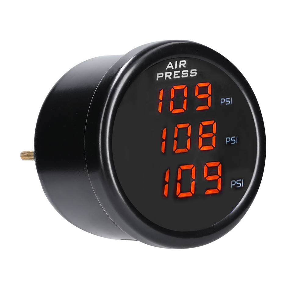 Dreifach-anzeige Für Den Luftdruck, Digitales Led-fahrwerksmanometer 0-220 Psi Mit 3 1/8npt-sensoren.
