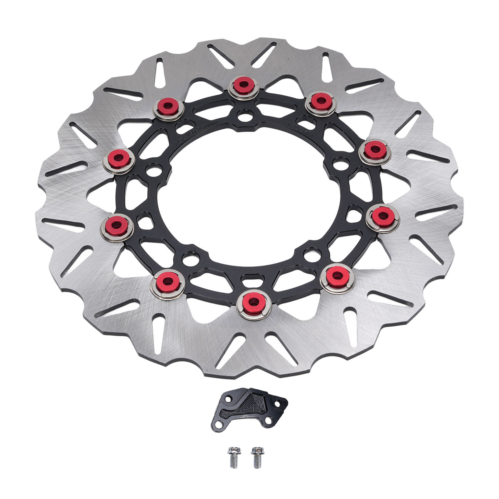 Motorrad-vorderradbremsscheiben-kit, 267 Mm, Ersatz-bremssatteladapter Aus Edelstahl Für Nmax125 Nmax155 Aerox155 Nvx155 Rot.