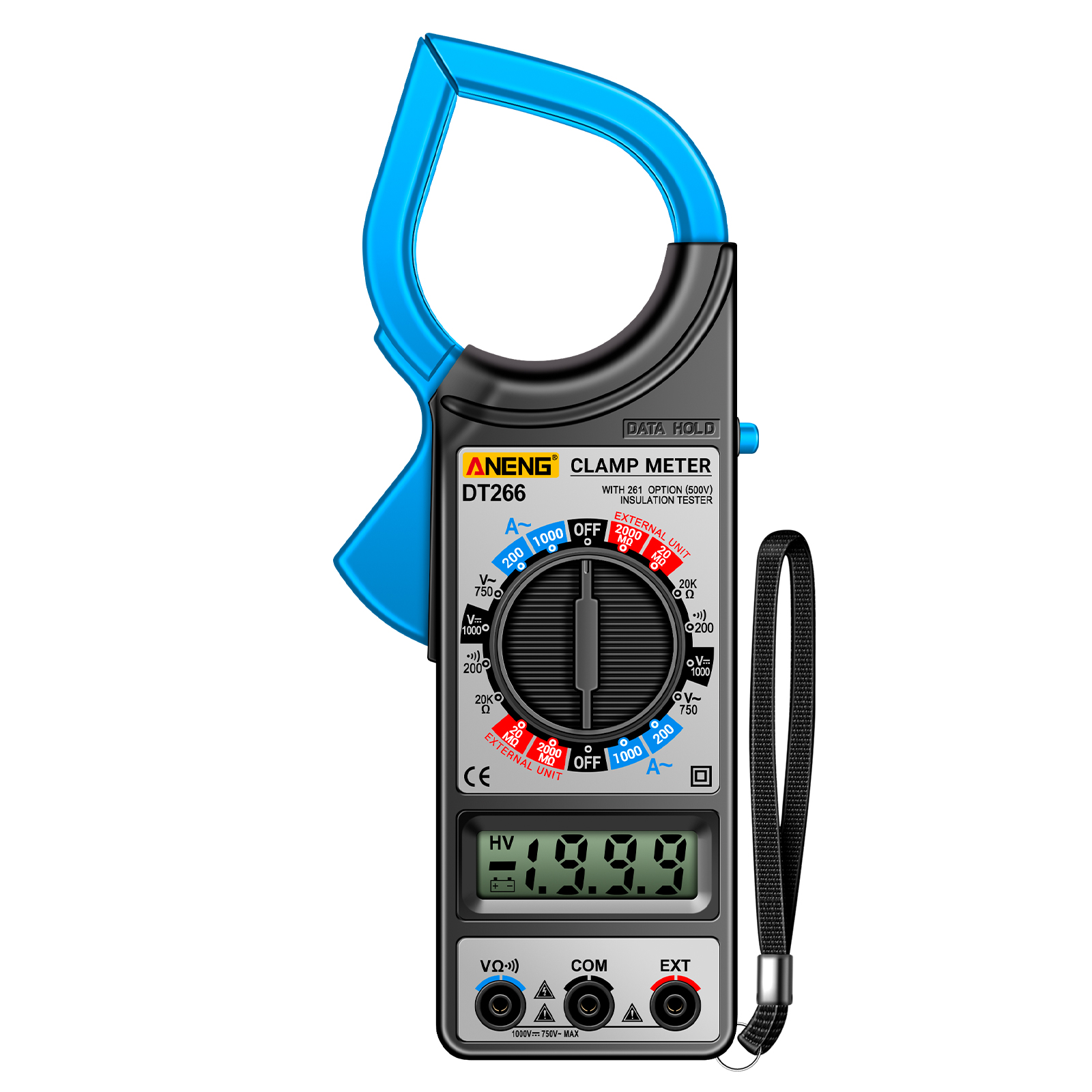Aneng Dt266 Lcd 1999 Count Digitales True Rms Zangenmultimeter Professionelles Ac/dc Strom- Und Spannungsprüfgerät Zangenmultimeter Amperemeter Mit Display.