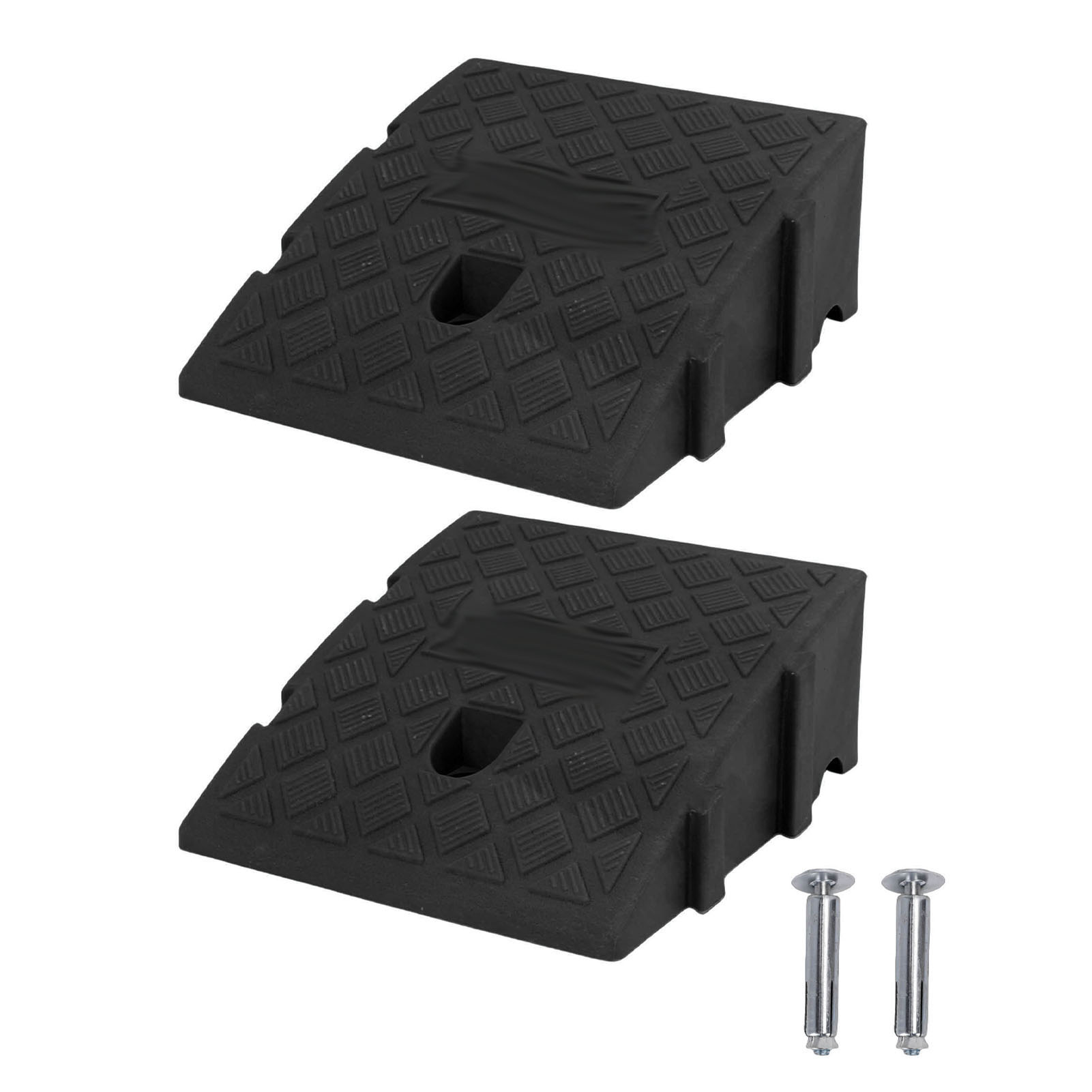 2 Stück Bordsteinrampe, 13 Cm Hoch, 4409 Lbs Starke Tragfähigkeit, Tragbar, Robust, Pe-auto Für Motorräder Und Fahrräder, Schwarz.