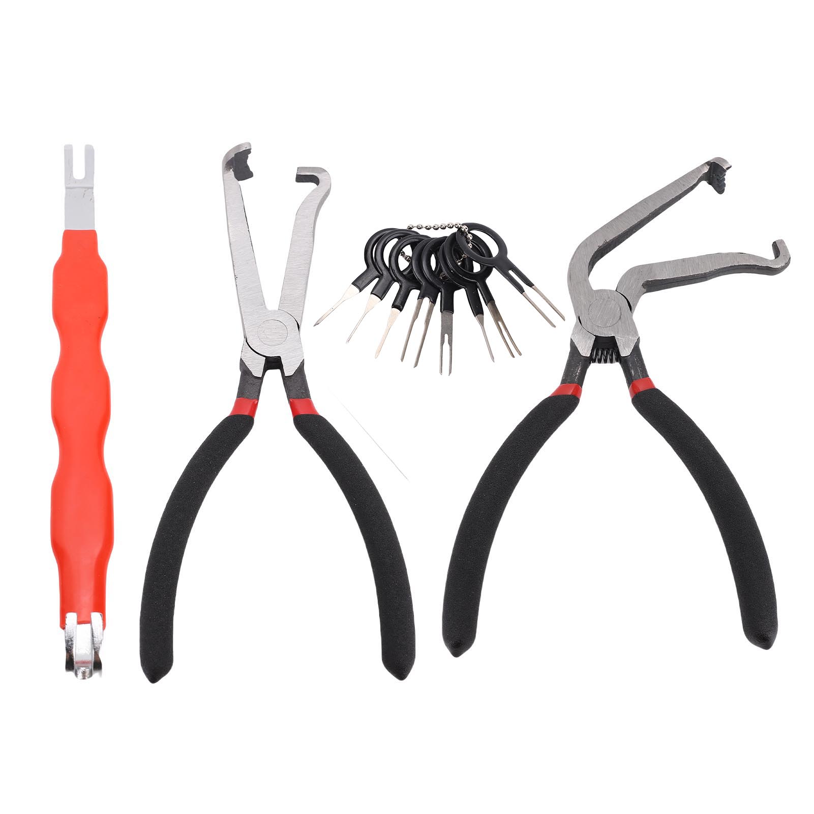Effiziente Multifunktionale Elektrische Trennzange, Ergonomisches Werkzeugset Zum Entfernen Von Kfz-steckverbindern, Rot, 4-teilig.
