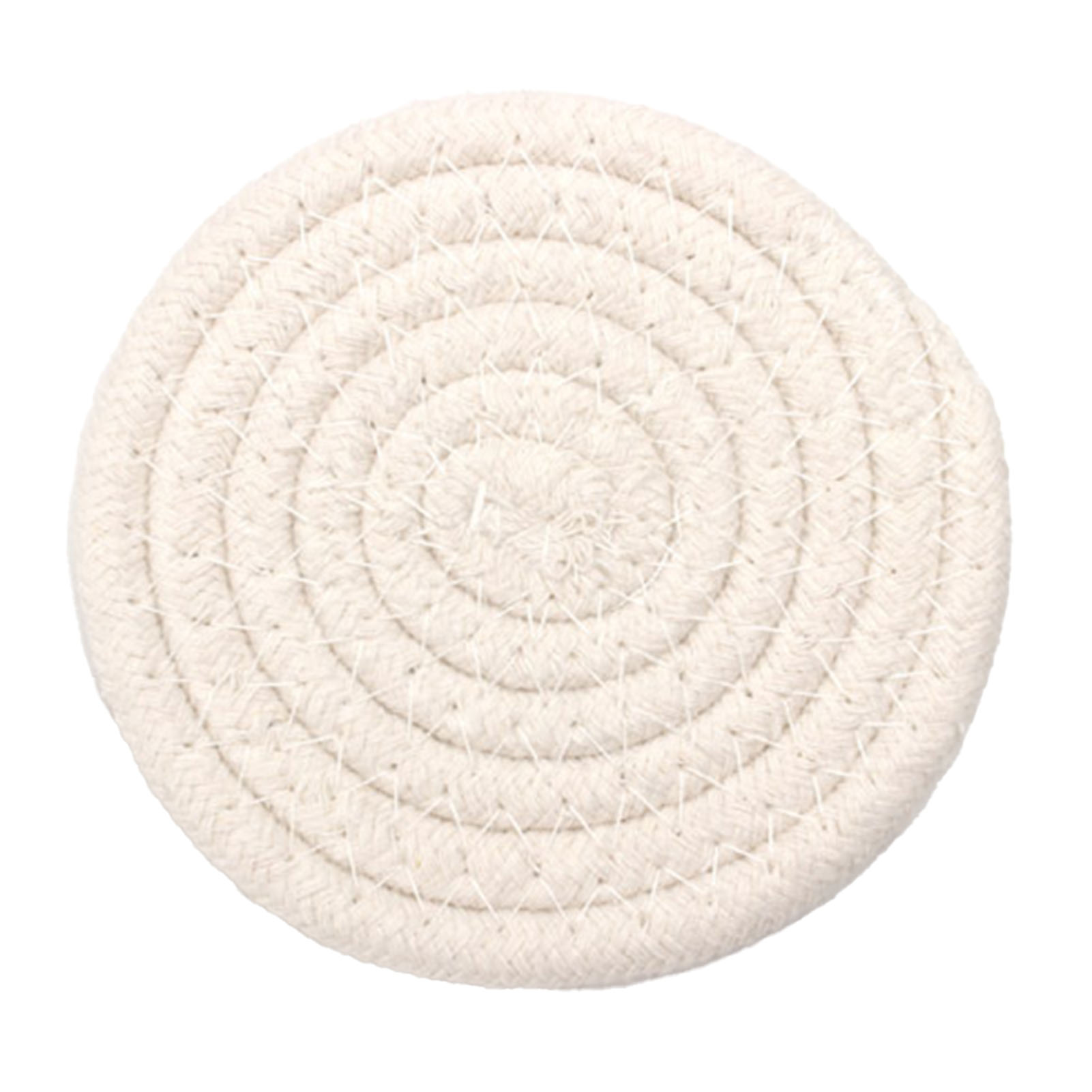 Runde, Gewebte Tassenuntersetzer Aus Baumwollgarn, 11 Cm Durchmesser, Isolierend, Dick Und Vielseitig, Für Den Küchentisch, Beige
