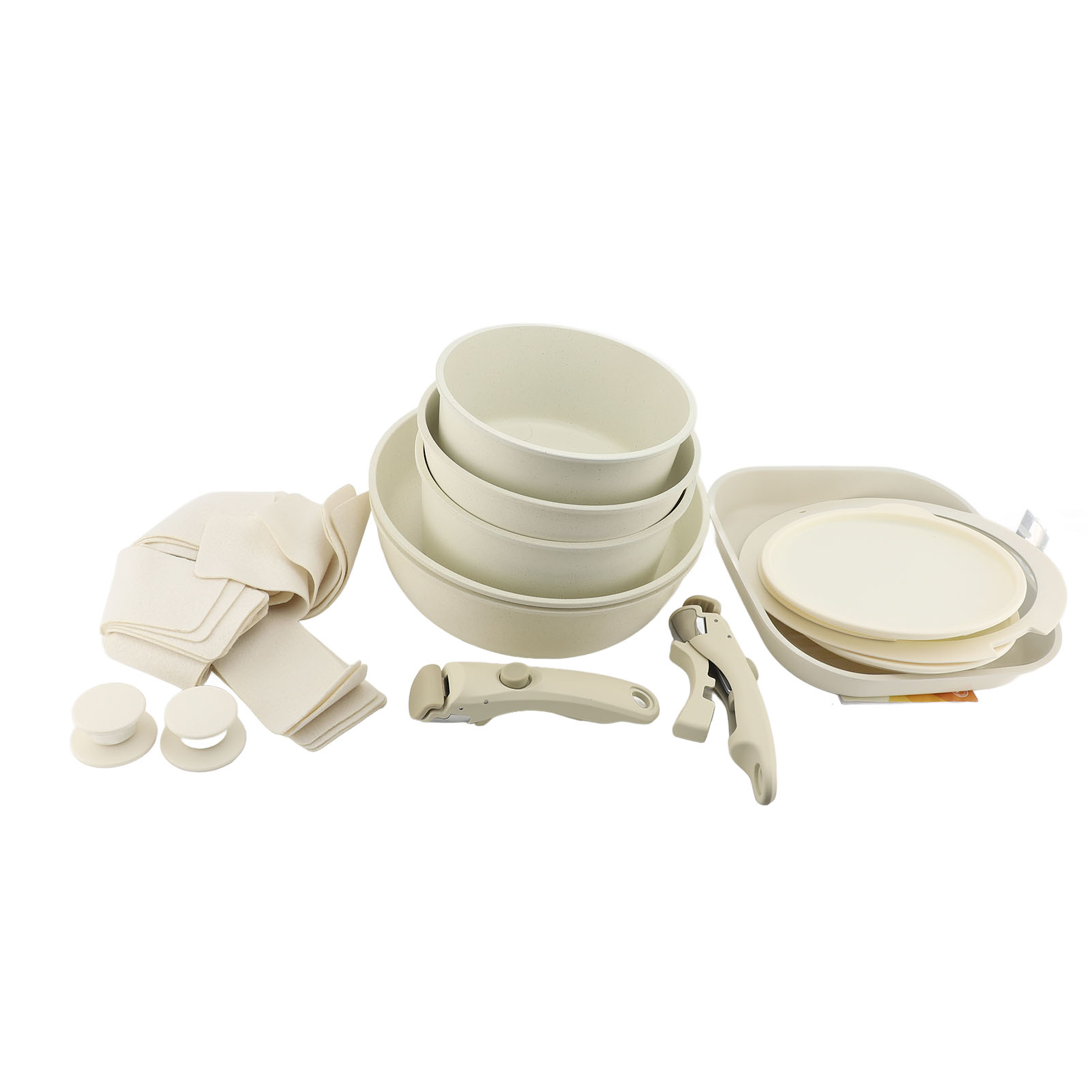Induktionsgeeignetes Set Aus Antihaftbeschichtetem Topf Und Bratpfanne, Kochgeschirr Mit Abnehmbaren Griffen Zum Kochen, Braten, Sieden Und Schmoren.