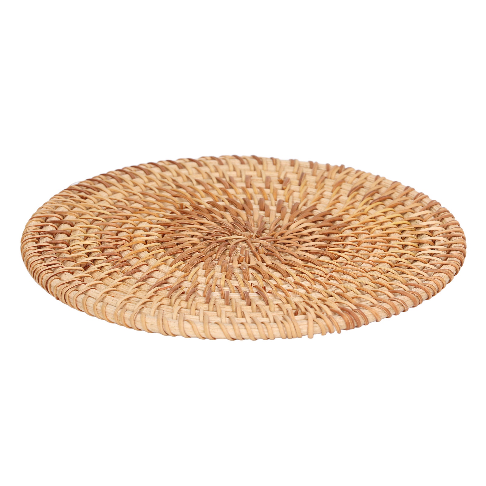 Rundes, Gewebtes Platzset Aus Naturrattan, Wärmend Und Isolierend Für Große Gefäße, Teller, Pfannen Und Töpfe, 18 Cm / 7,1 Zoll