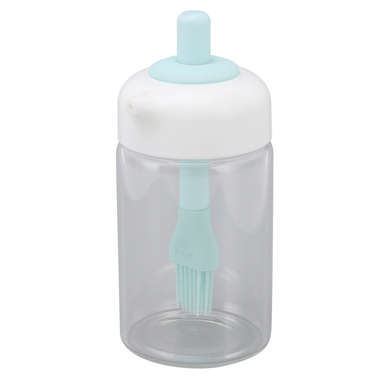 Press Control 2-in-1 Glas-ölflaschenspender Mit Silikonbürste, 230 Ml, Blau