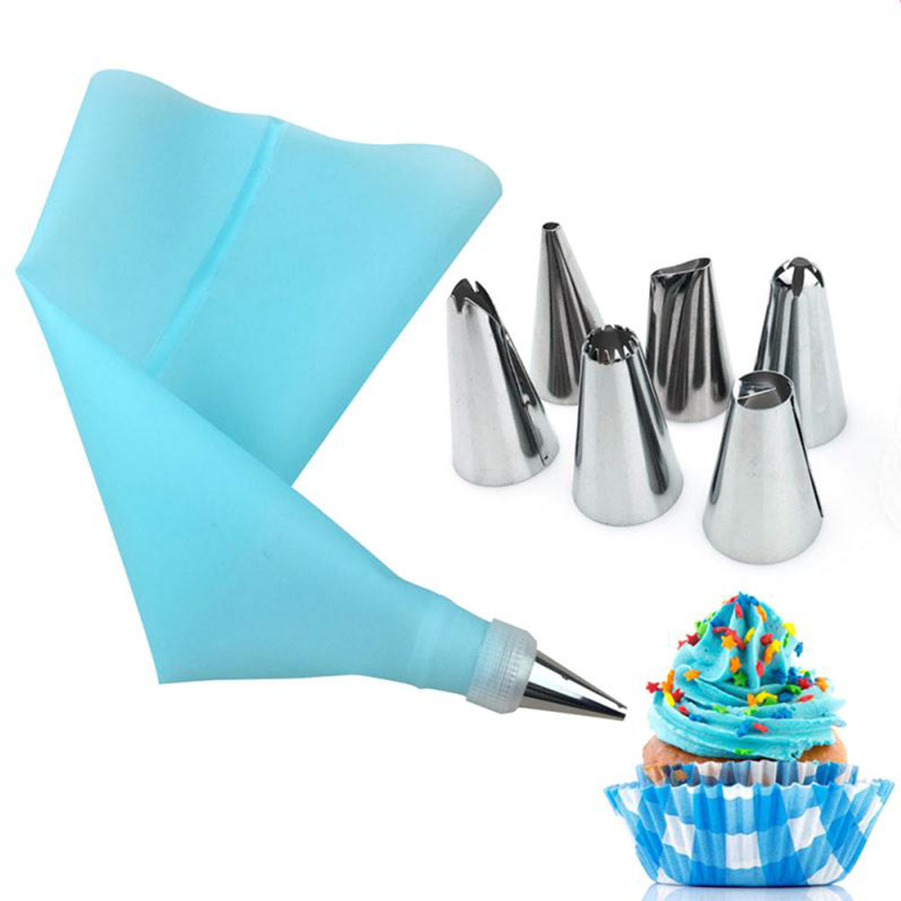 Set Mit 8 Silikon-spritzbeuteln Mit Tülle Zum Dekorieren Von Kuchen Und Torten.