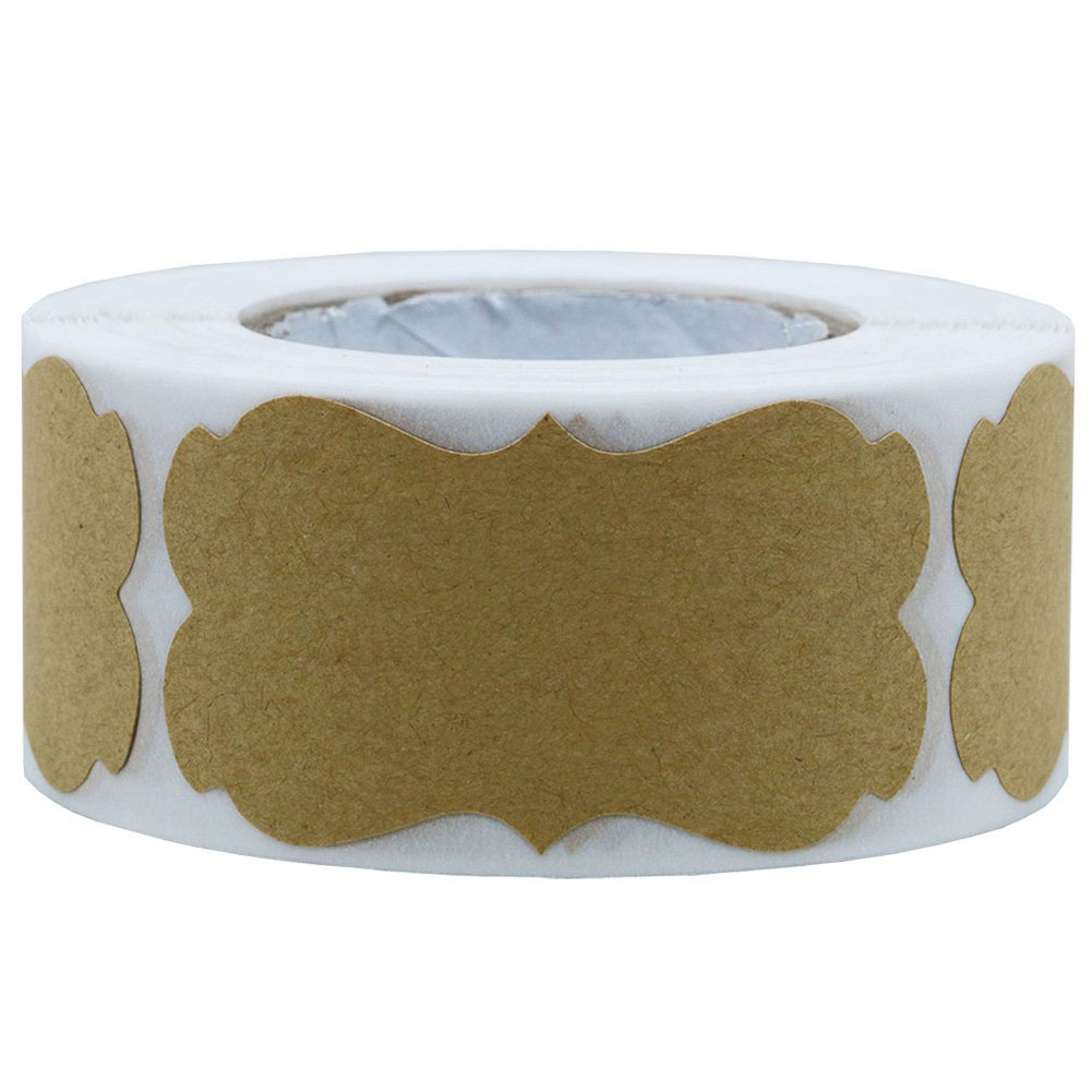 Selbstklebende Etiketten Aus Naturkraftpapier Auf Rolle, 300 Stück/rolle, Für Briefumschläge, Weihnachtsgeschenke, Hochzeitsdekorationen, Geschenkanhänger