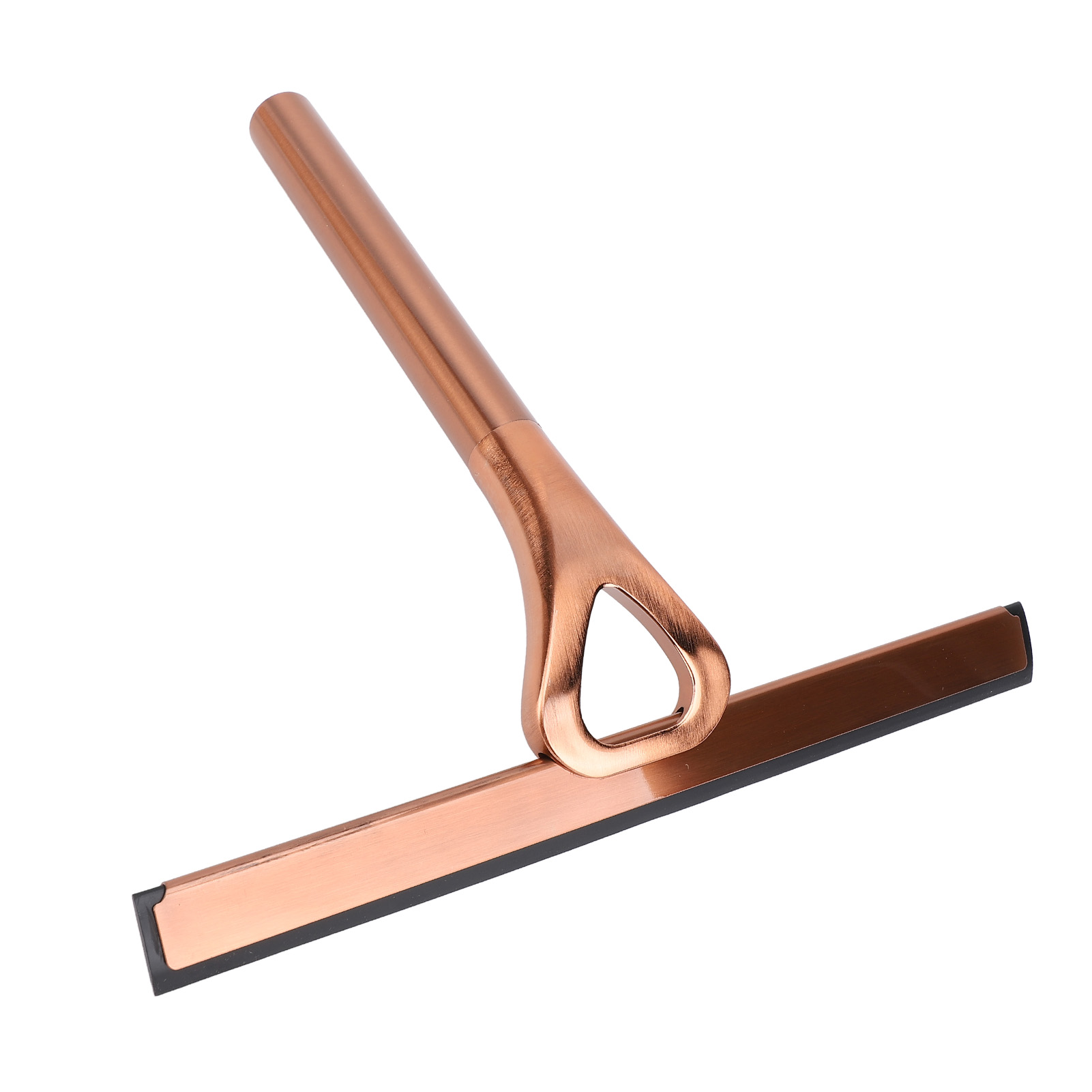 Duschabzieher, Scheuerschwamm, Edelstahl 304, Multifunktionaler Silikon-badezimmerreiniger, Spiegelwischer, Bronze.
