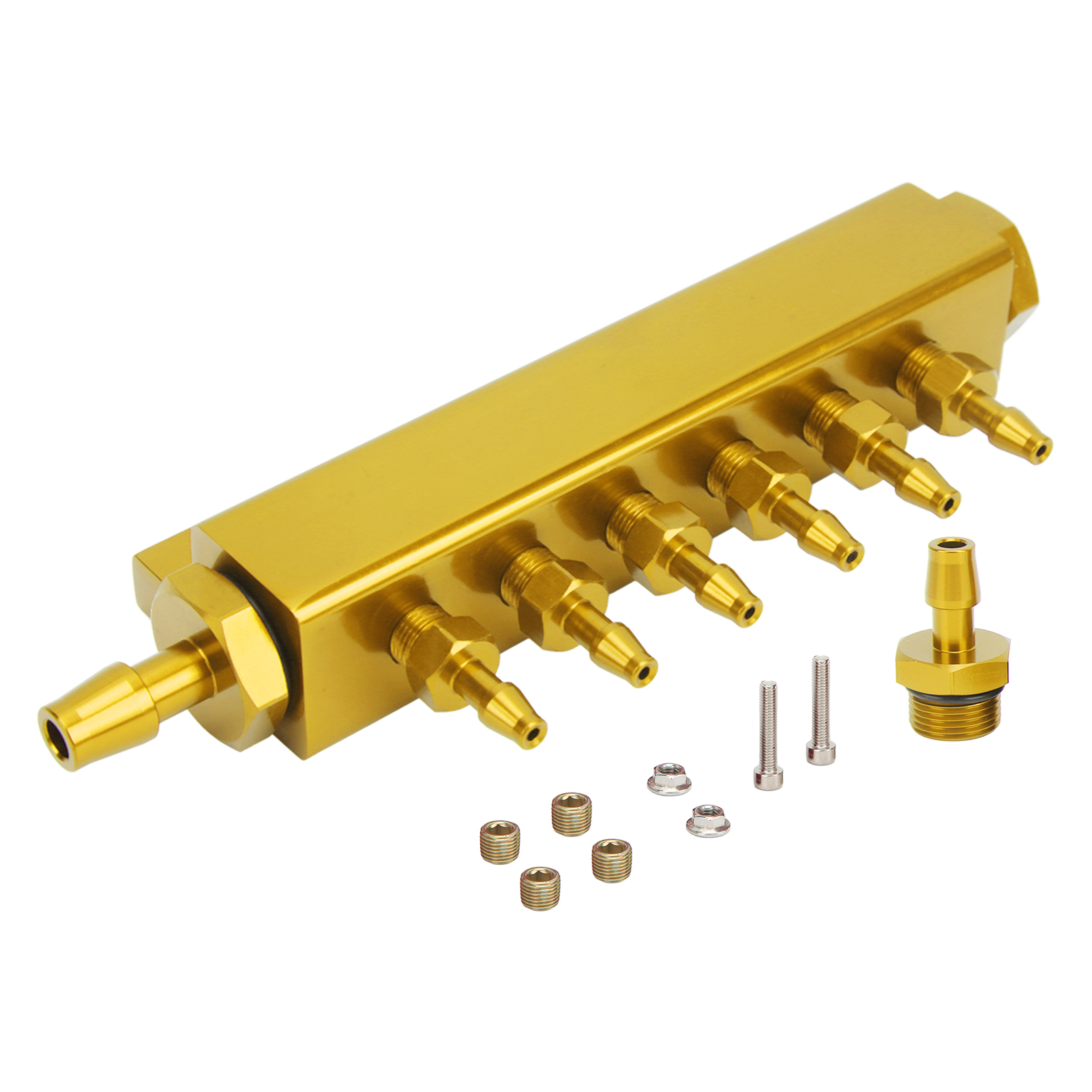 6-port-vakuumblock-ansaugkrümmer-kit, 1/8 Zoll Npt-anschluss, Universeller 1/2 Zoll Einlass/auslass Für Pkw, Lkw, Turbolader Oder.