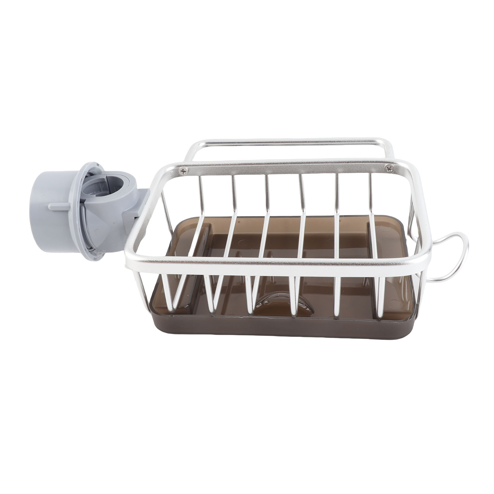 Multifunktionaler Küchenarmaturen-organizer, Rostfrei, Für Schwamm, Geschirr, Seifenbürste, Spülbeckenhalterung Mit Abtropfschale, Silberfarben