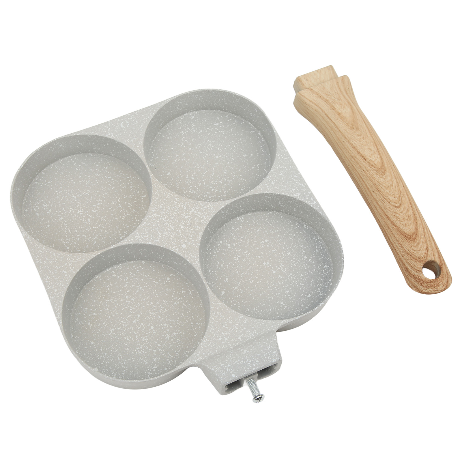 Antihaftbeschichtete 4-loch-pfanne Für Eier, Hamburger, Mini-tortillas Mit Griff, Geeignet Für Alle Gängigen Induktionskochfelder Mit Flachem Boden.