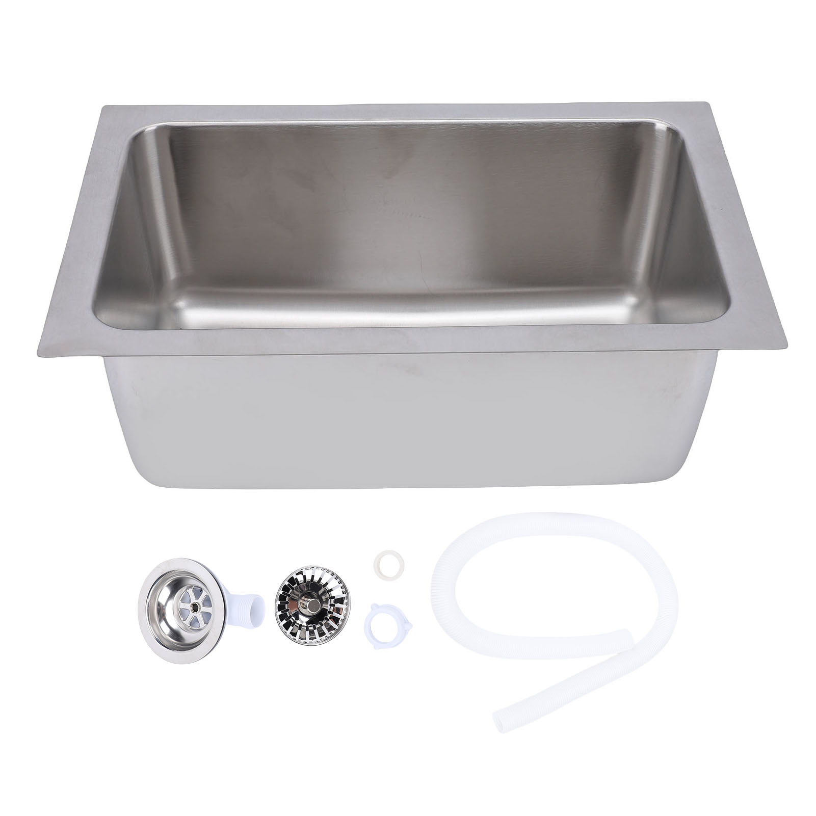 Spülbecken Aus Edelstahl, 13,39 X 8,27 X 5,31 Zoll, Einzelbecken Mit Siebkorb, Für Autos, Schiffe, Wohnmobile Und Yachten.