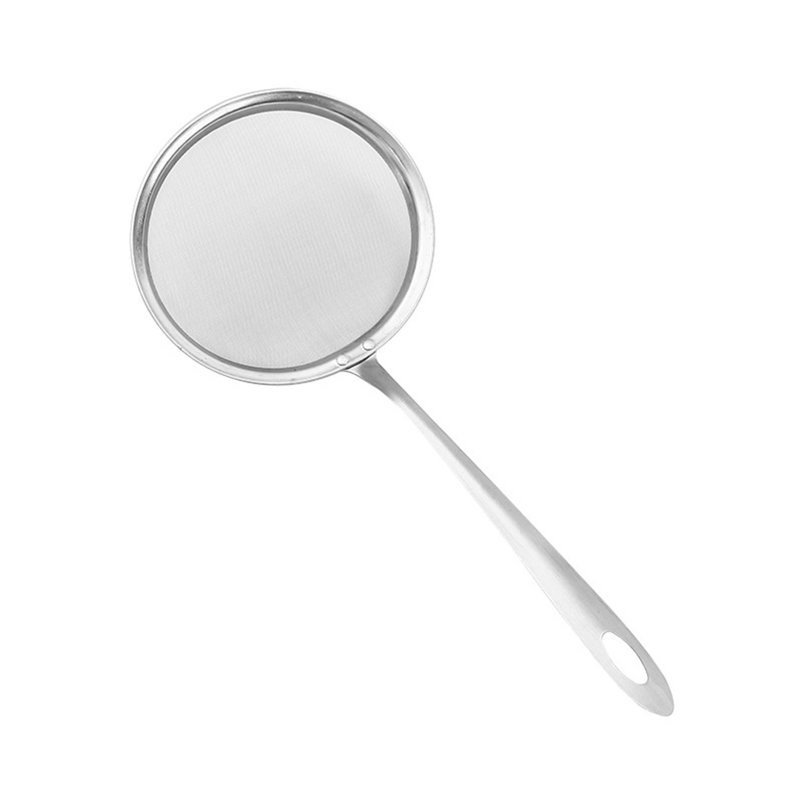 Feinmaschiger Schaumlöffel Mit Langem Edelstahlgriff, Speisesieb Für Fondue, Ideal Zum Abschöpfen Von Fett Und Schaum.