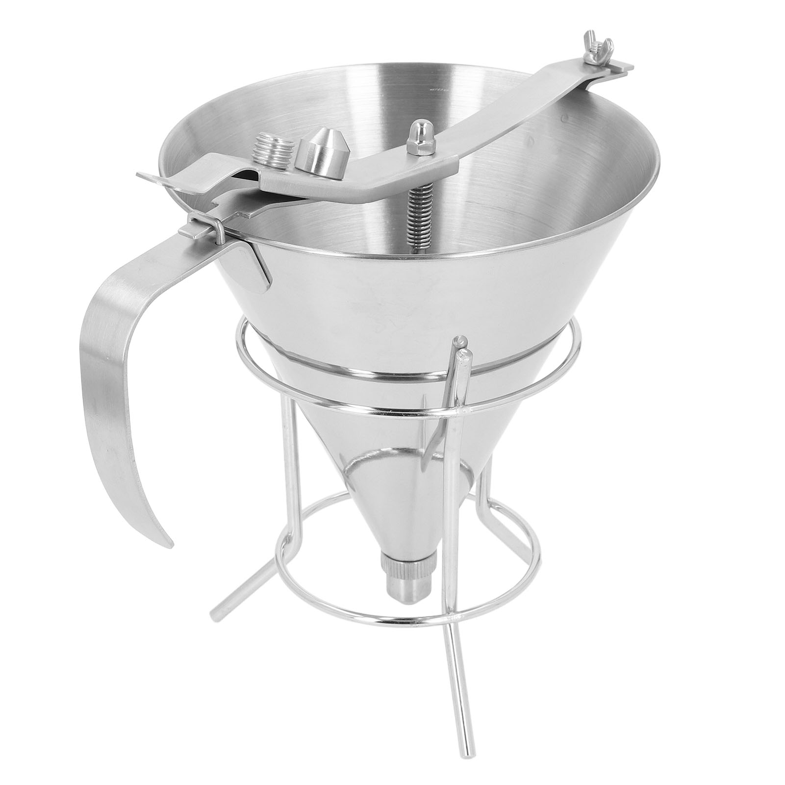 Gebäcktrichter Mit Ständer Aus Edelstahl Zum Backen Und Dekorieren Von Kuchen, Ideal Für Private Und Professionelle Küchen.