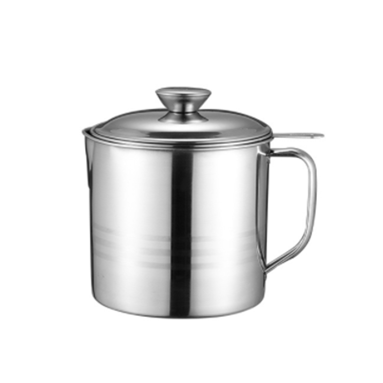Ölfilterbehälter Aus Lebensmittelechtem Edelstahl, Staubdicht, Mit Feinmaschigem Fettfilter, Aufbewahrungsbox Mit Deckel Für Die Küche, 1,8 L (410) Mit Griff Für Teller Und Tasse