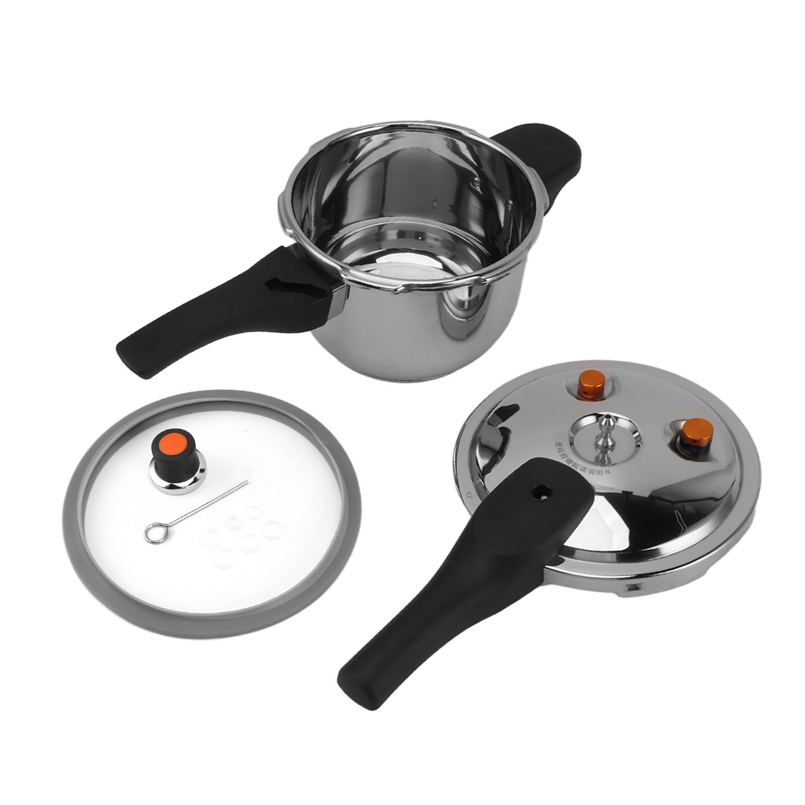 Elektrischer Schnellkochtopf (16 Cm) Mit Schnellheiz- Und Sicherheitsventilen, Hergestellt Aus Edelstahl 304 Und Kunststoff.