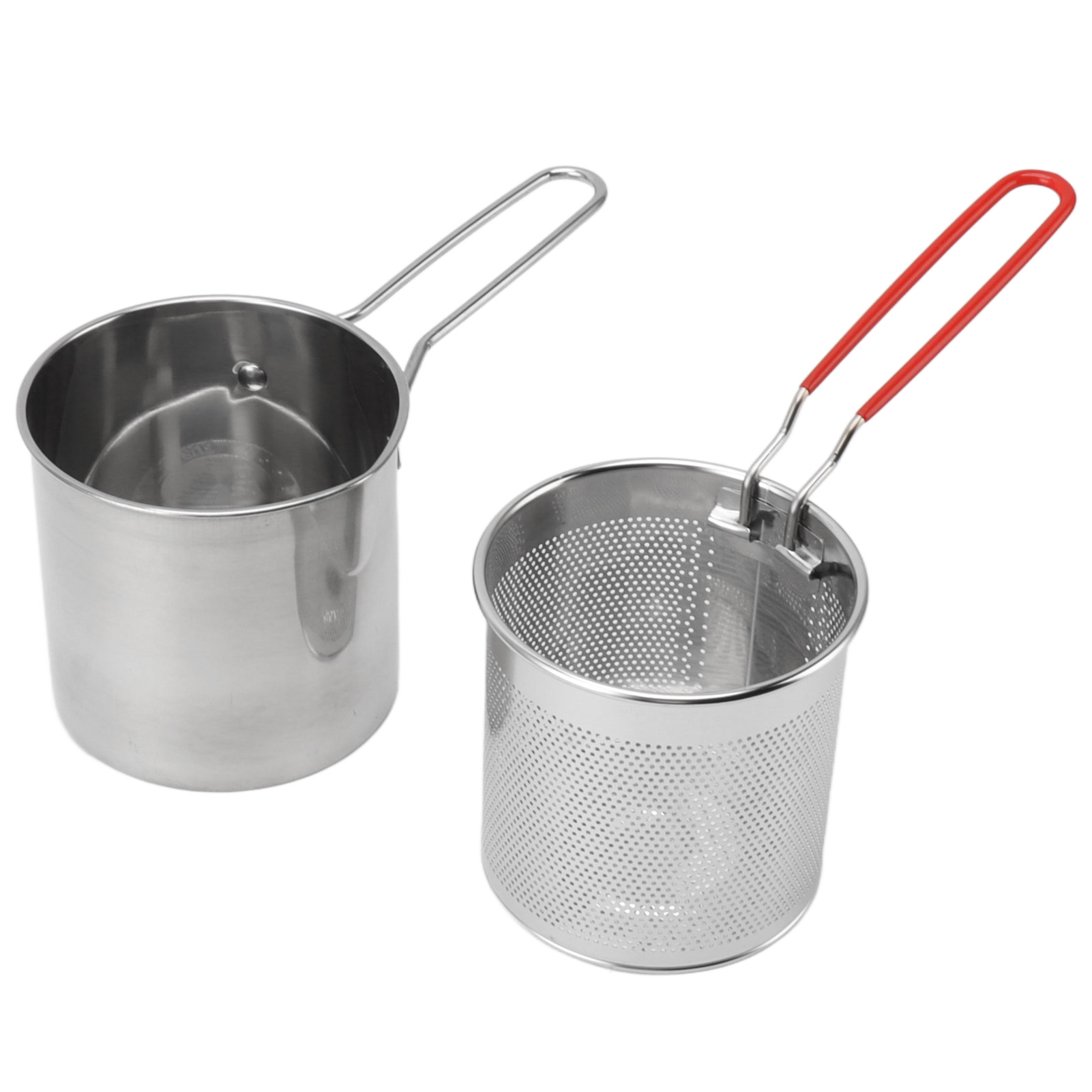 Brattopf Aus Edelstahl 304 Mit Siebeinsatz Und Griff Für Garnelen.