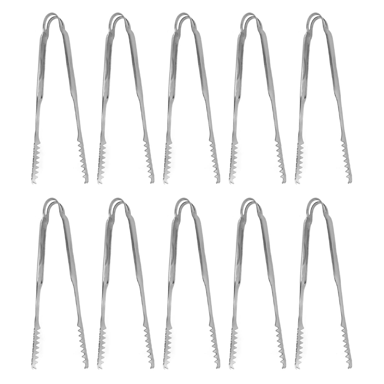 10 Eis- Und Speisezangen Aus Edelstahl, Leicht Zu Reinigen, Mit Festem Griff, Vielseitig Einsetzbar Für Partys, Kochen, Grillen, Barbecue Und Barbesuche, 19,4 Cm / 7,6 Zoll.