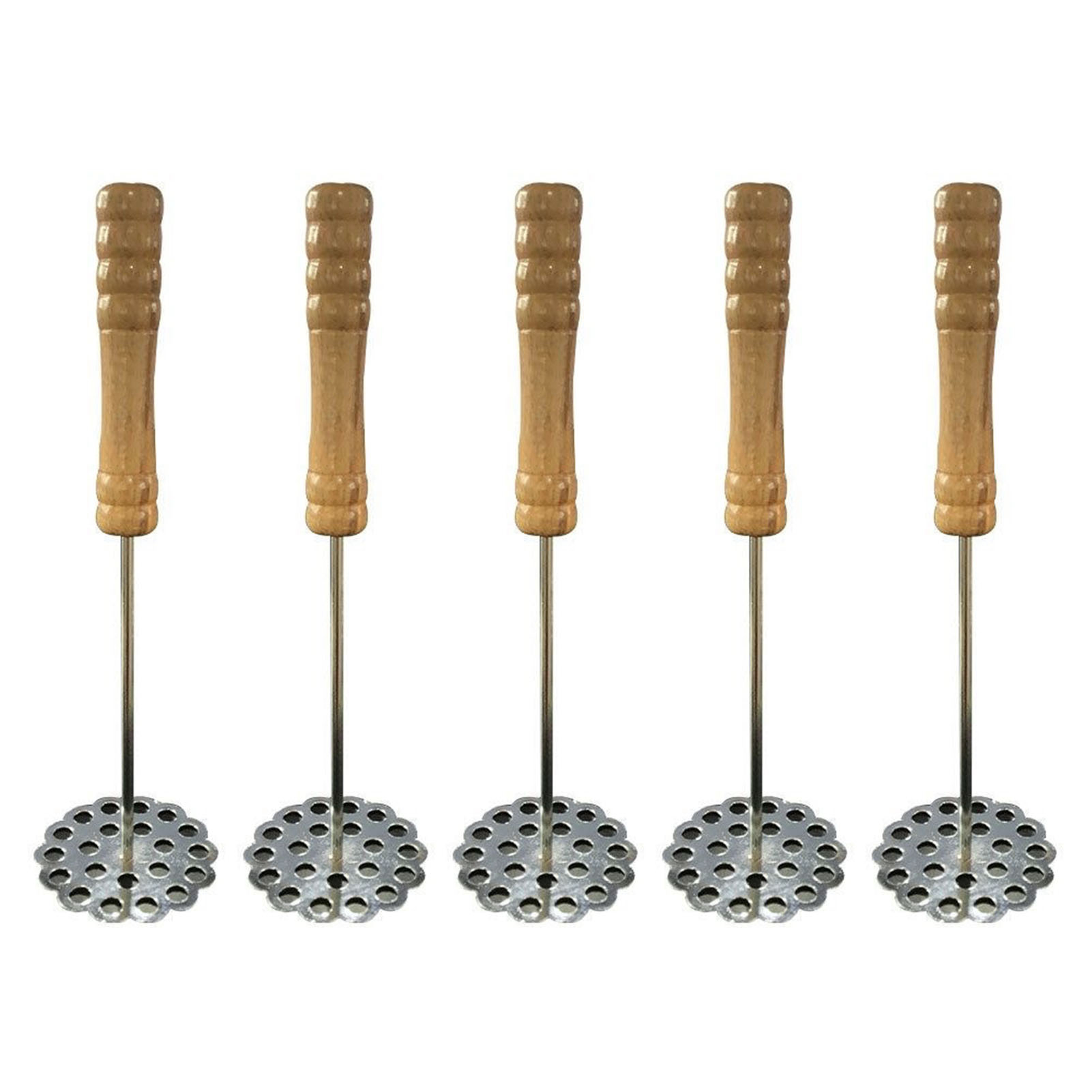 5-teiliges Tragbares Kartoffelstampfer-set Aus Edelstahl Mit Holzgriff, Manueller Kartoffelstampfer, Küchenhelfer