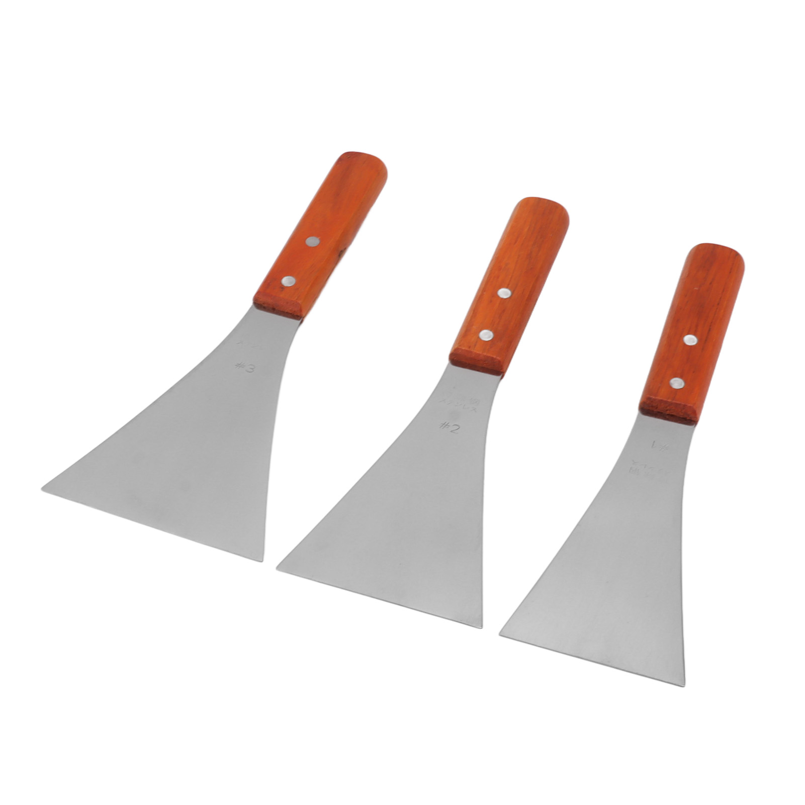 Flacher Grillspatel Aus Edelstahl Mit Ergonomischem Holzgriff Hitzebeständig, Leicht Zu Reinigen Und Langlebig. Dreieckiges Grillzubehör Von Lms.