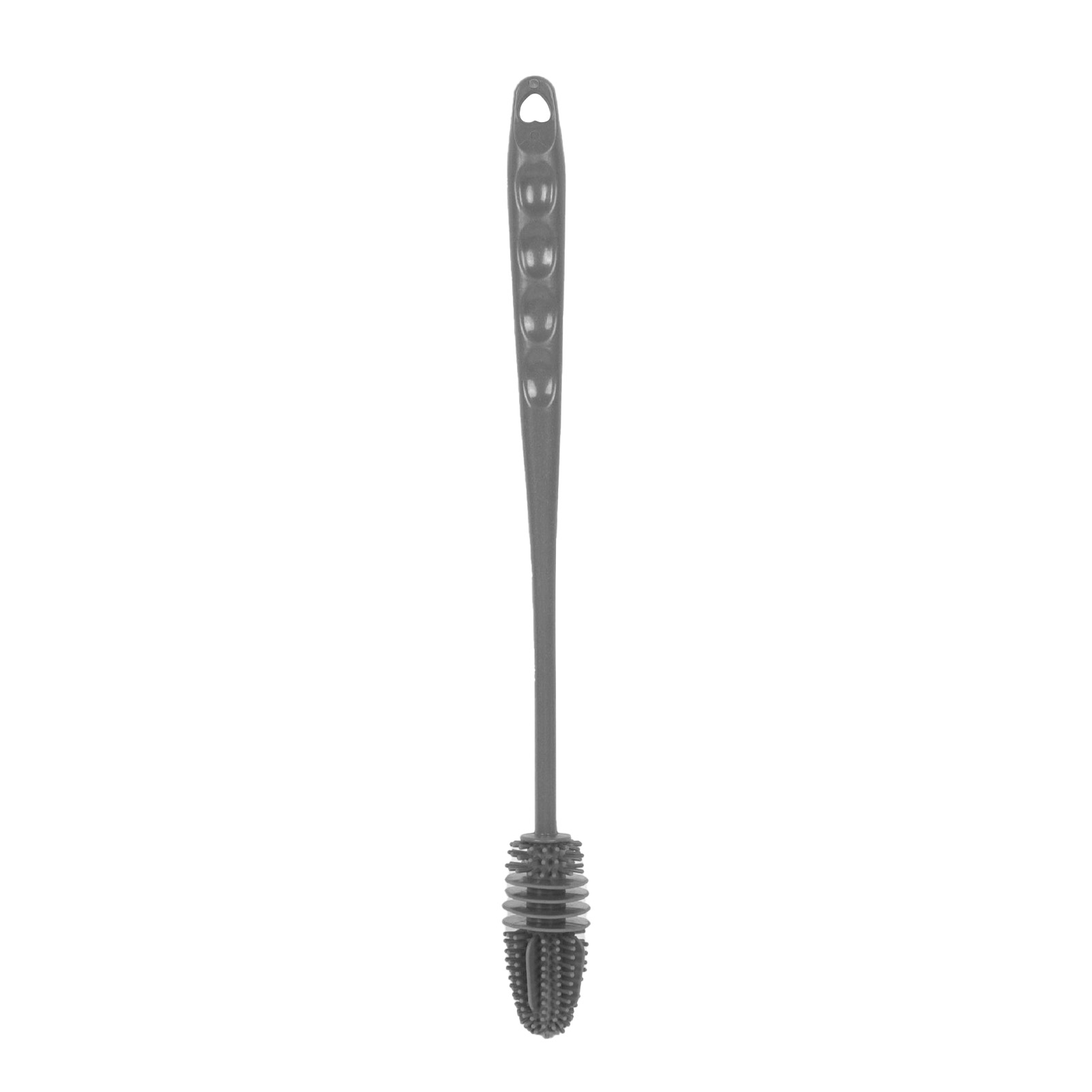 Silikon-babyflaschenbürste Mit Langem, Stabilem Griff, Ideal Für Die Reinigung Von Haushalt, Küche Und Büro. Kurze Graue Farbe.