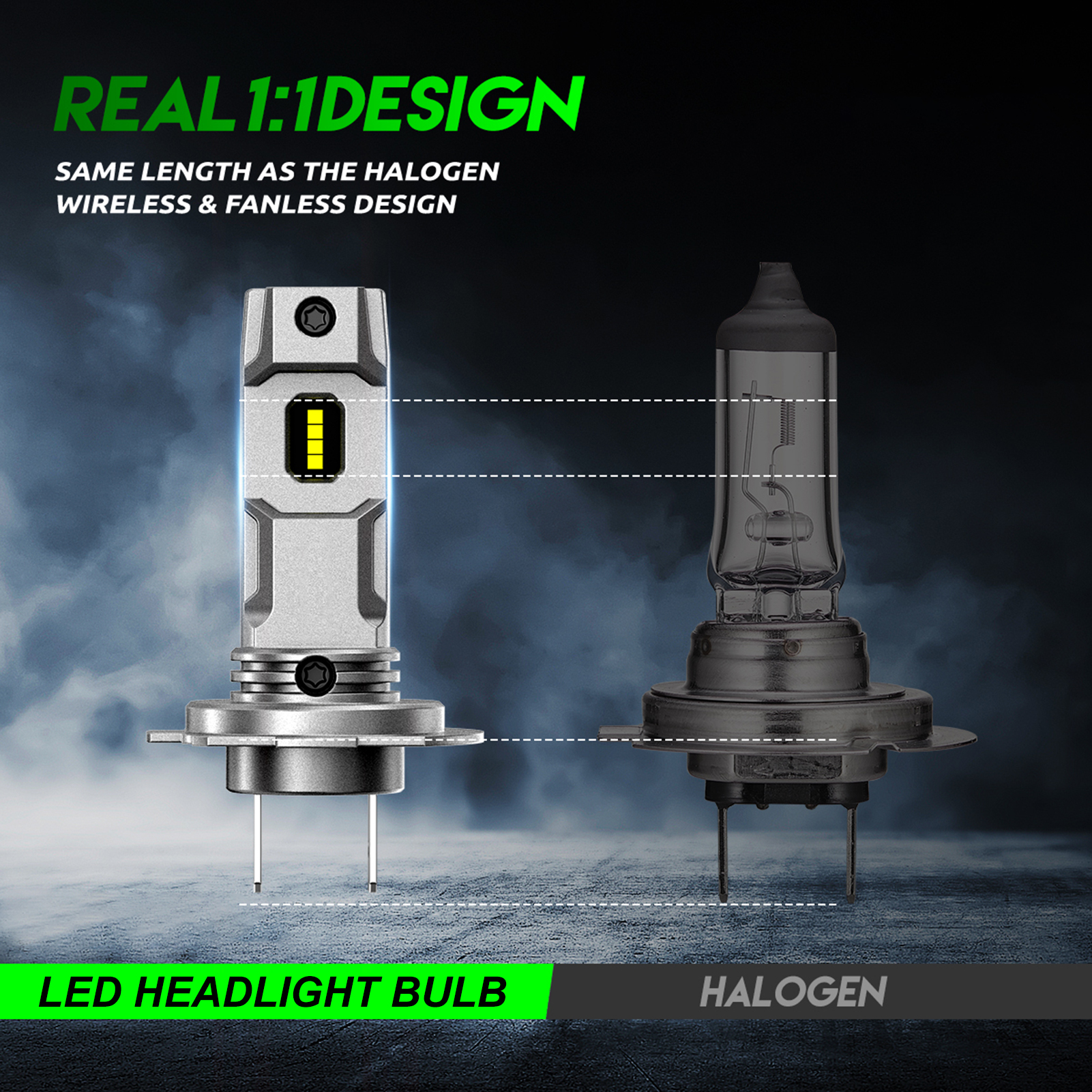 H7 Led-scheinwerferlampen, 50w, 10.000 Lm, Superhelles Scheinwerfer-umrüstset, 6.500k, Ip68 Wasserdicht, 2er-pack.