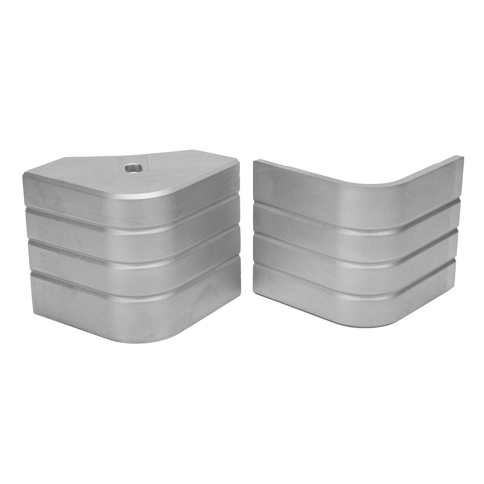 Packung Mit 2 Robusten Aluminium-brückeneckkappen, Höhe Von 3-1/8 Zoll Bis 3-3/16 Zoll, Oberseite Abgerundet Bis 90 Grad.