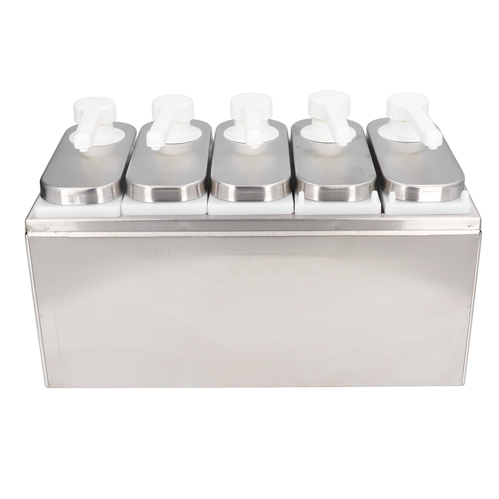 Soßenspender, Pumpe, Salat-, Marmeladen-, Gewürz-, Würzmittelspender, Quetschbehälter Mit Sockel Für Küche, Restaurant, 5 Pumpen