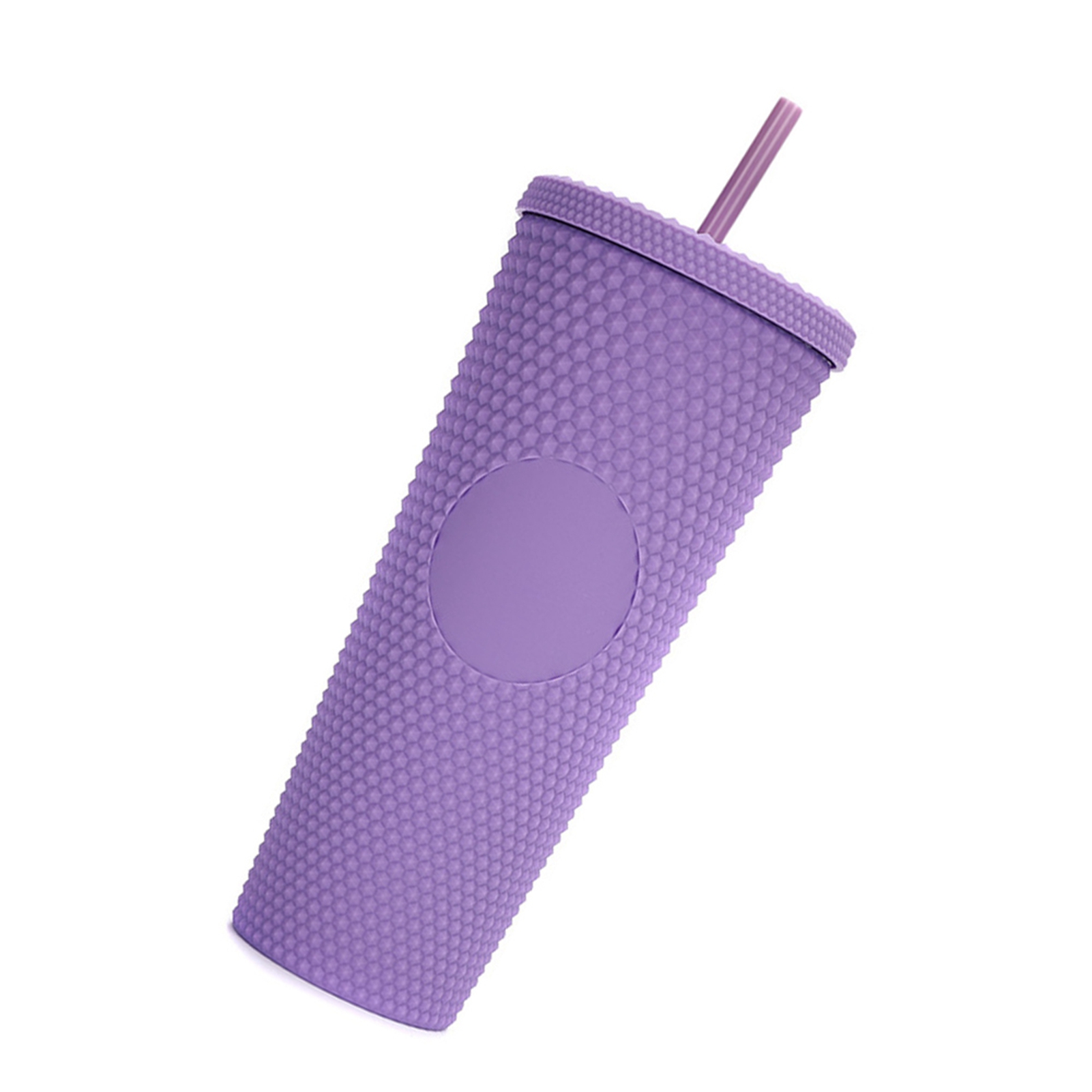 Großer 710-ml-/24-oz-wasserbecher, Wiederverwendbarer, Mattierter Kunststoffbecher Mit Noppen, Auslaufsicherem Deckel Mit Breiter Öffnung Und Strohhalm