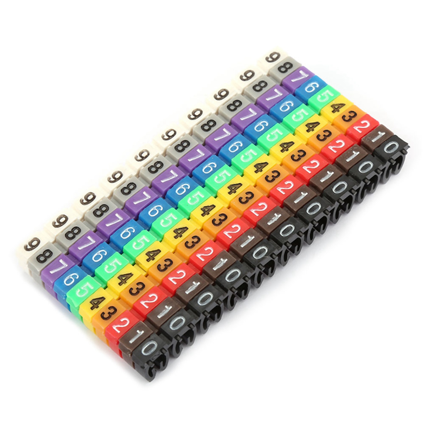 Farbige Nummern-rohrleitungsetiketten-kabelmarkierer (100 Stück 2,5 Mm²).