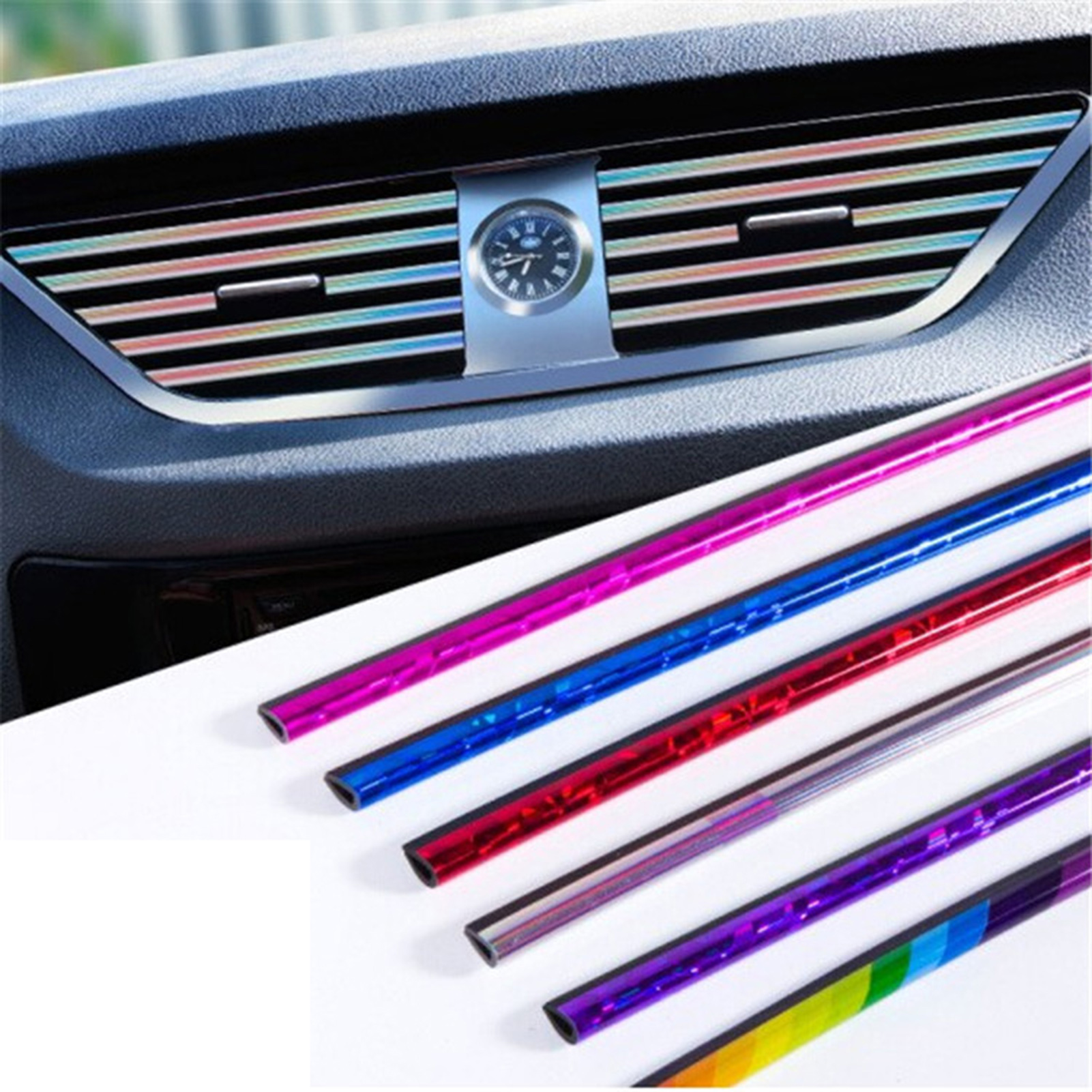 Lüftungsblenden Für Die Auto-klimaanlage, 10 Stück, Stilvolle Farbige Pvc-innenraumleisten Zur Dekoration.
