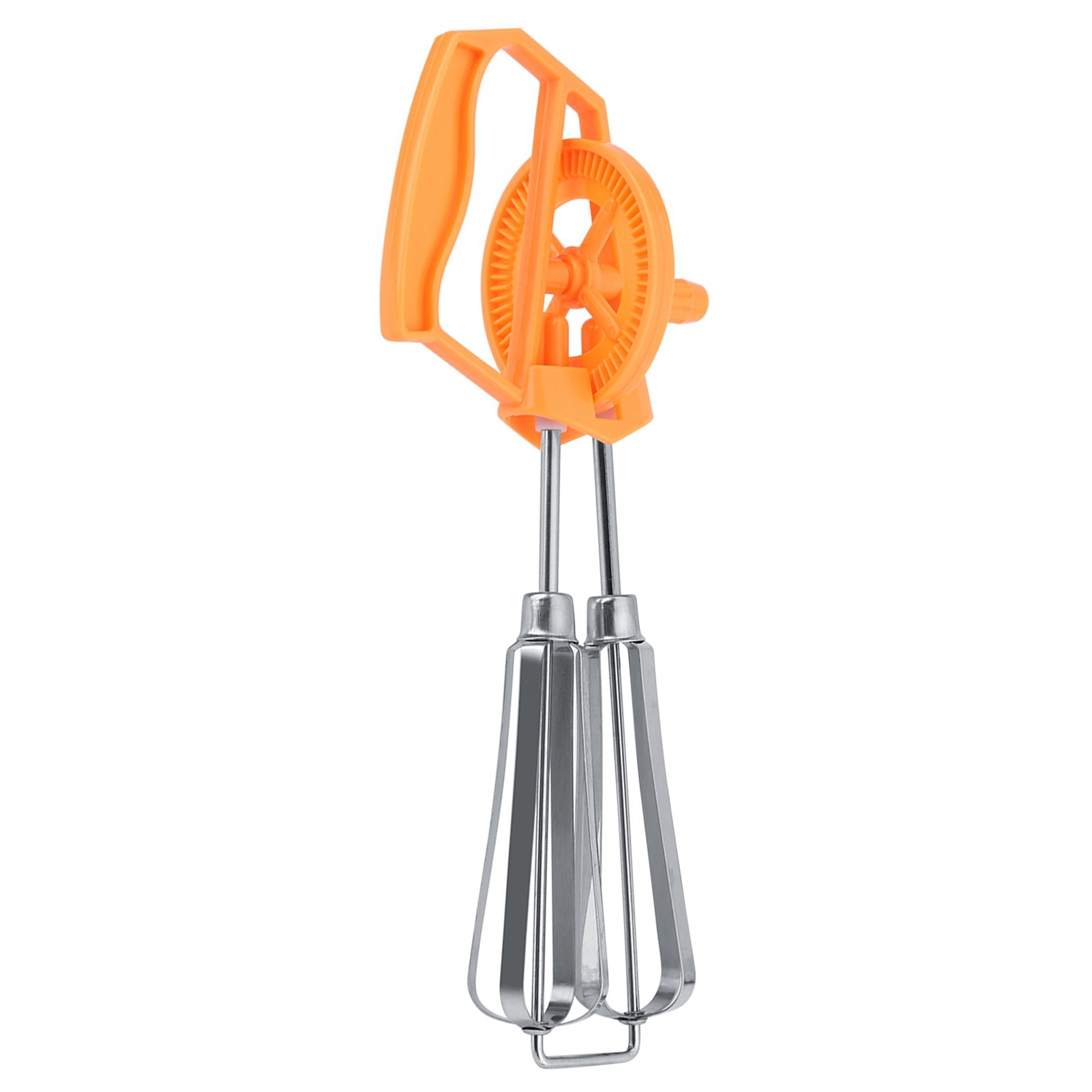 Handrührgerät Aus Edelstahl, Kurbel Aus Kunststoff, Selbstdrehend, Kraftsparend, Für Die Heimische Küche, Orange