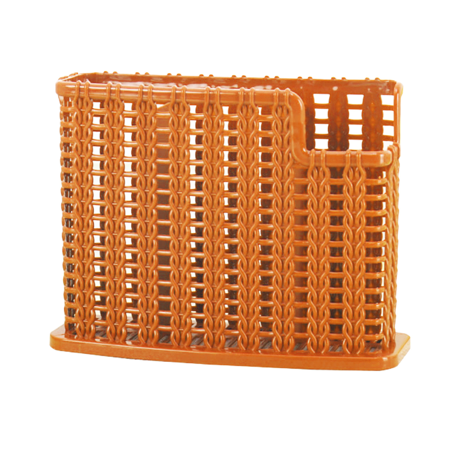Geflochtener Essstäbchenhalter Aus Rattan Mit Drei Multifunktionalen Fächern, Besteckablage, Hohlem Aufbewahrungsregal, Küchenorganizer