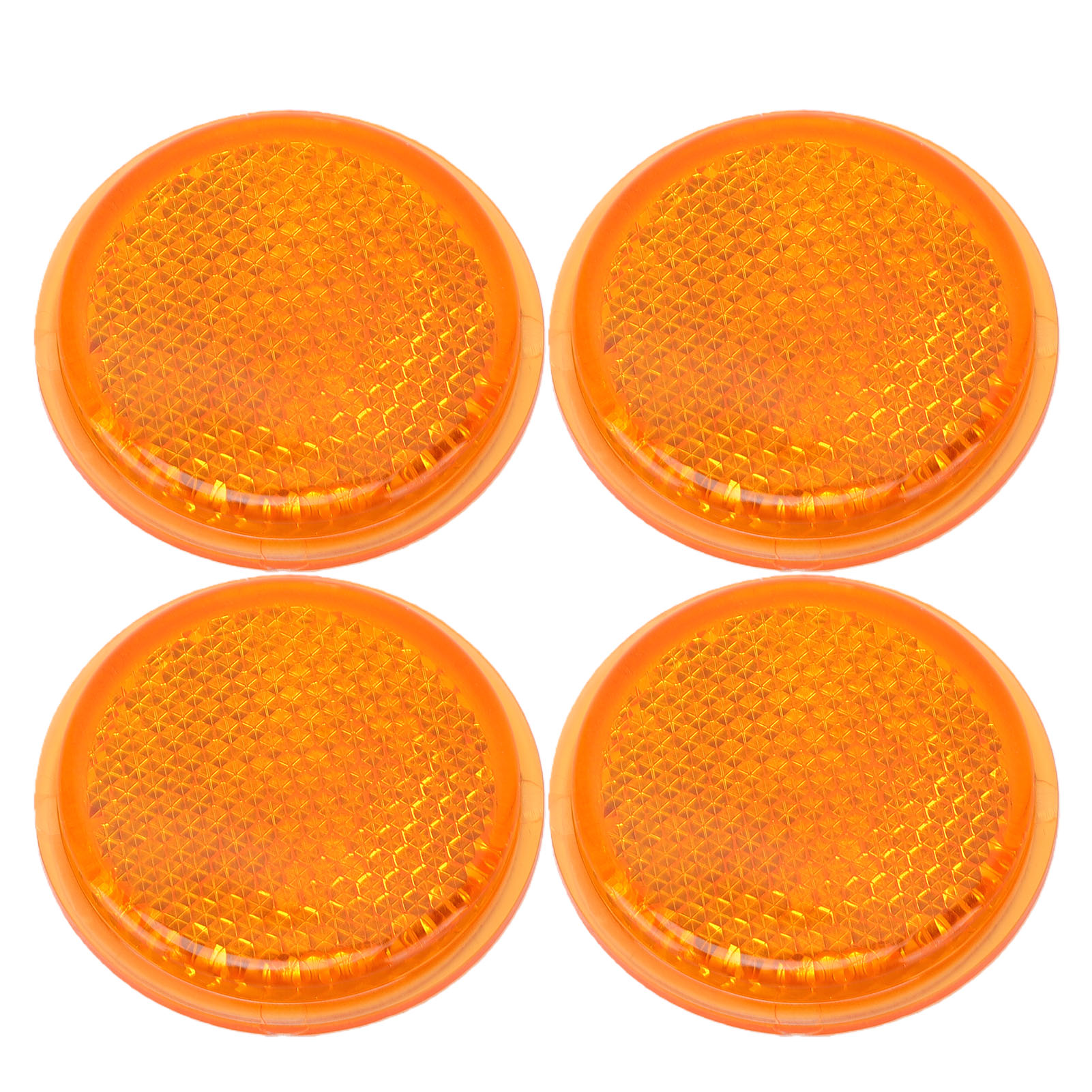 Runde Orangefarbene Reflektoren 45 Mm, 4 Stück, Universeller Klebereflektor Für Anhänger, Lkws, Autos, Boote, Wohnmobile, Garagen.