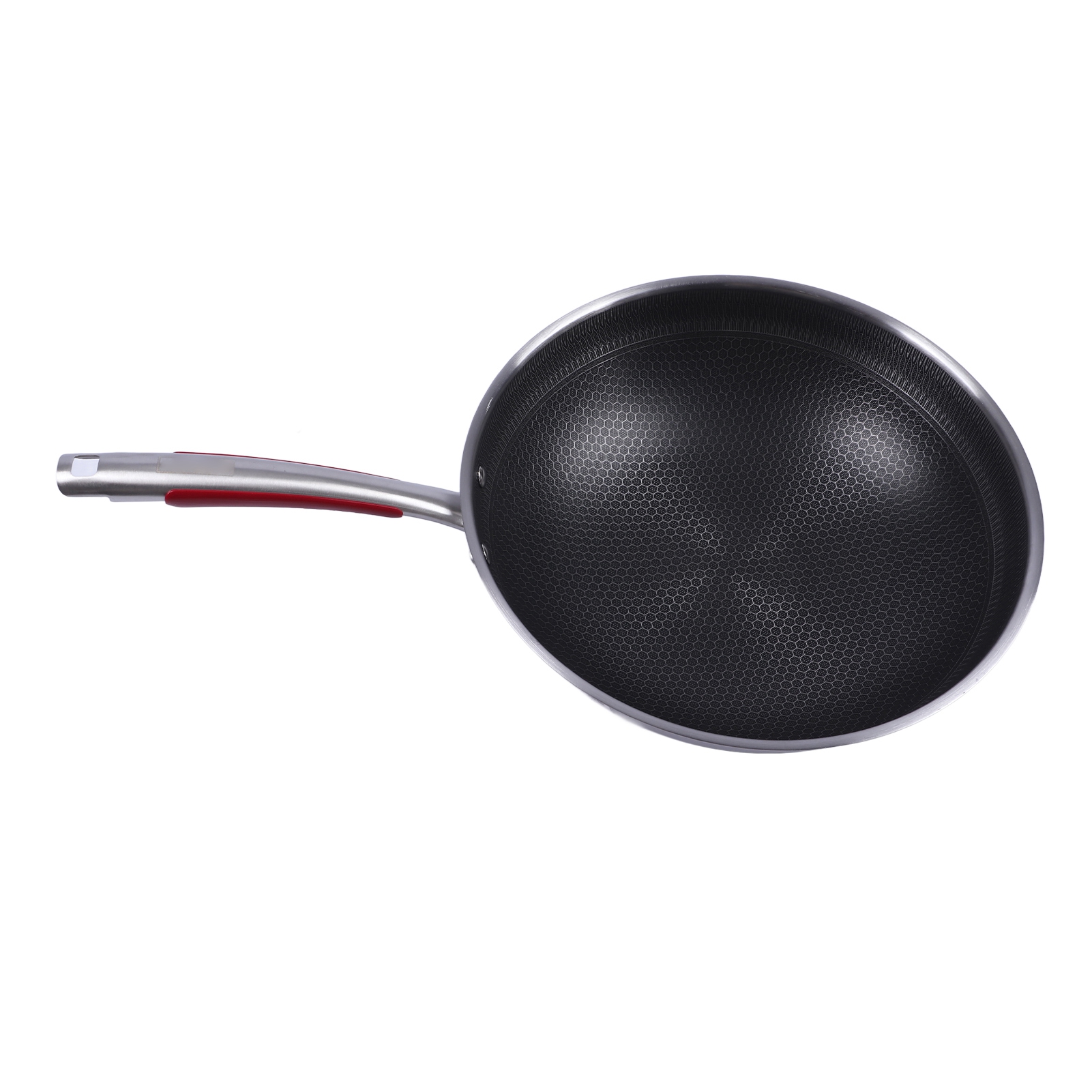 Edelstahl-bratpfanne Mit Rundem Boden Und Gleichmäßiger Wärmeverteilung, Umweltfreundlich, Zum Kochen Und Pfannenrühren, Geeignet Für Alle Herdarten, 32 Cm/12,6 Zoll.