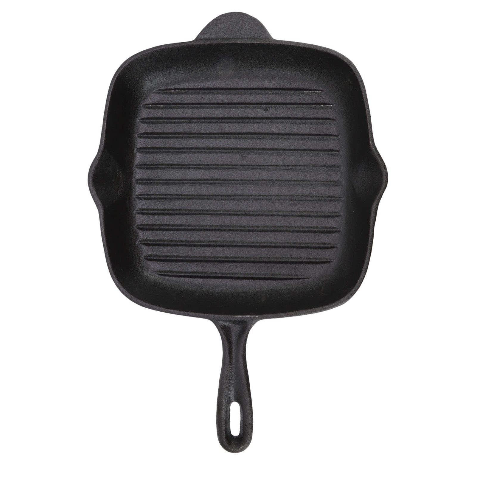 Große Gusseiserne Grillpfanne Mit Doppeltem Auslass, Quadratisch, Für Steaks Und Speck, Ideal Für Zuhause, Camping, Restaurants, 28 Cm.