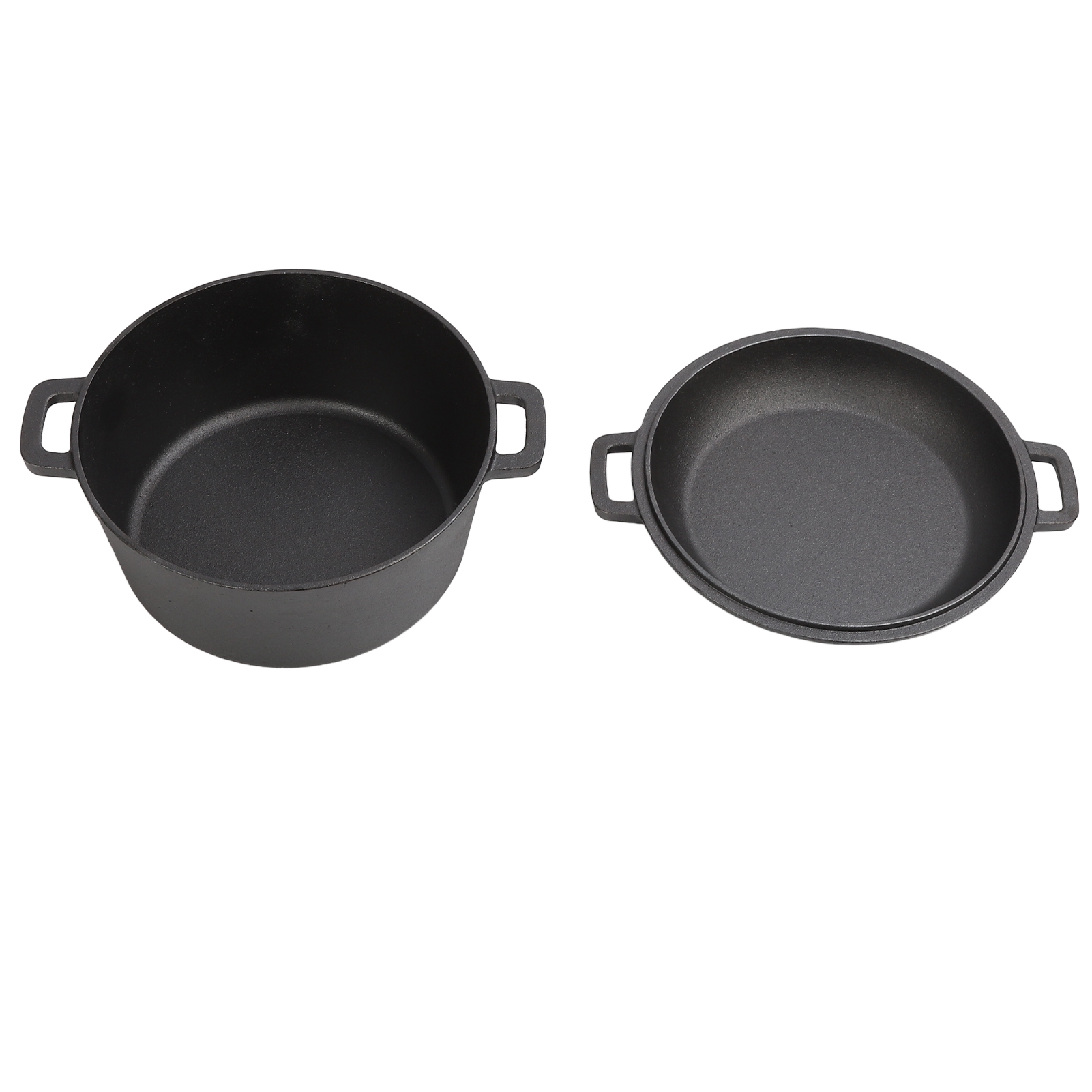 Kasserolle Mit Deckel, 4,7-liter-gusseisenpfanne Mit Doppelgriff, Kochgeschirr-set Zum Brotbraten, Kuchenbacken Und Campen.