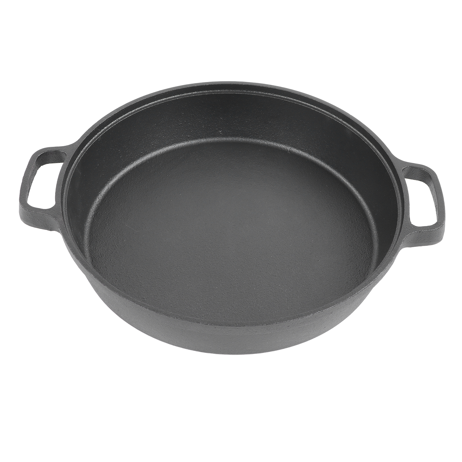25 Cm Großer Gusseiserner Topf Mit Doppelgriff, Unbeschichtetem, Flachem Boden, Ideal Für Suppen Und Eintöpfe.