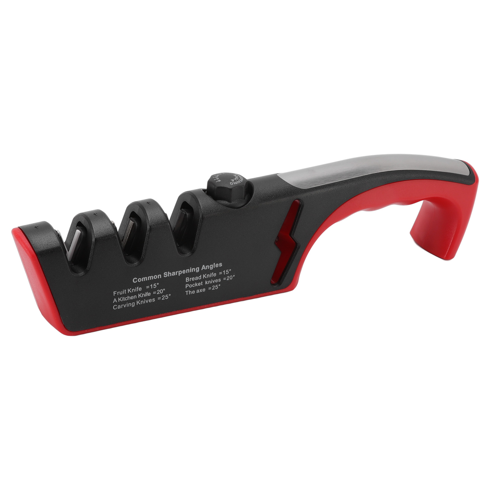 Multifunktionaler, Ergonomischer Messerschärfer Von Diamond Black Mit 3 Einstellbaren Stufen, Rotes Küchenwerkzeug