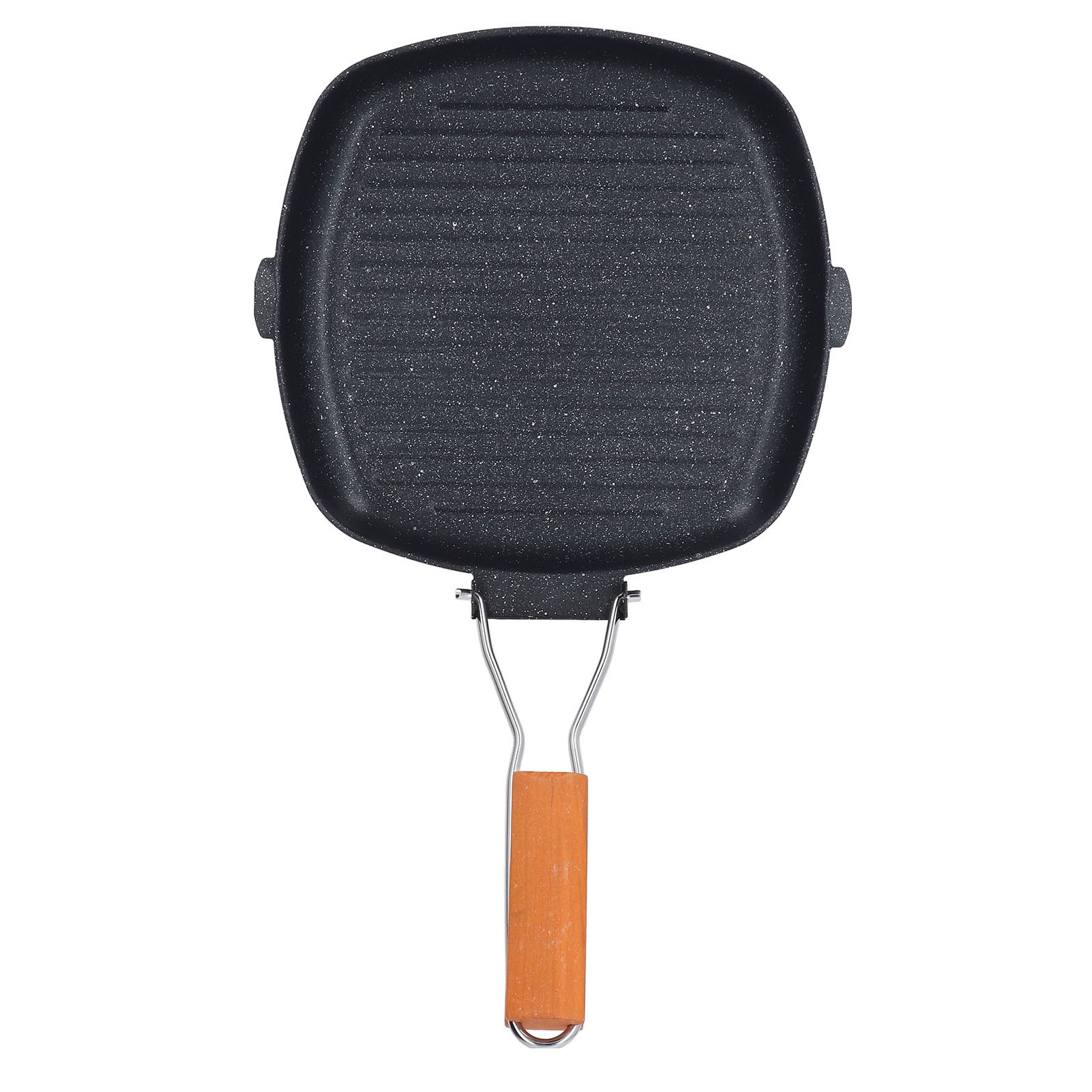 Antihaft-grillpfanne Für Den Herd, Quadratische Pfanne, Mehrzweck-grillplatte Mit Holzgriff, Zum Kochen In Innenräumen