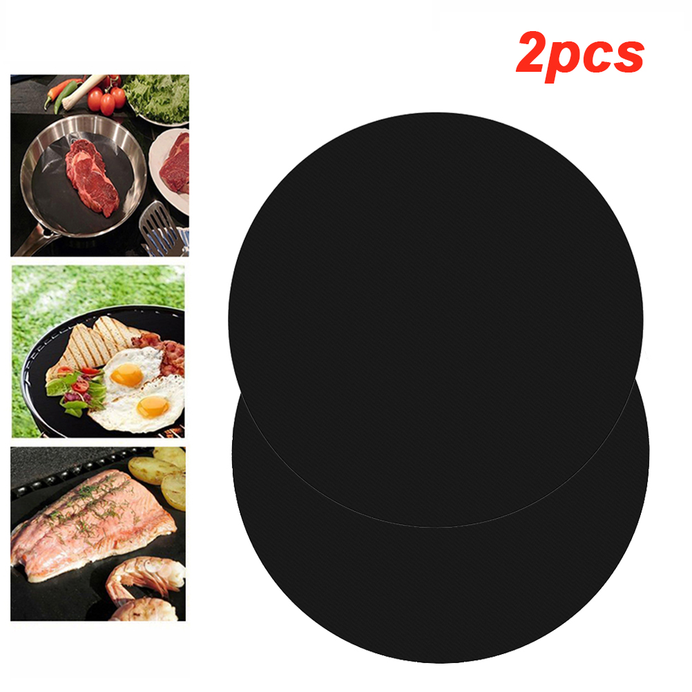 Wiederverwendbare, Antihaftbeschichtete, Matte Grillmatte Für Runde Grills Mit 40 Cm Durchmesser, 2 Stück
