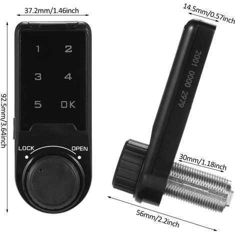 T9 Touchscreen-kombinationsschloss, Schublade Mit Kunststoffpanel, Smart Locker