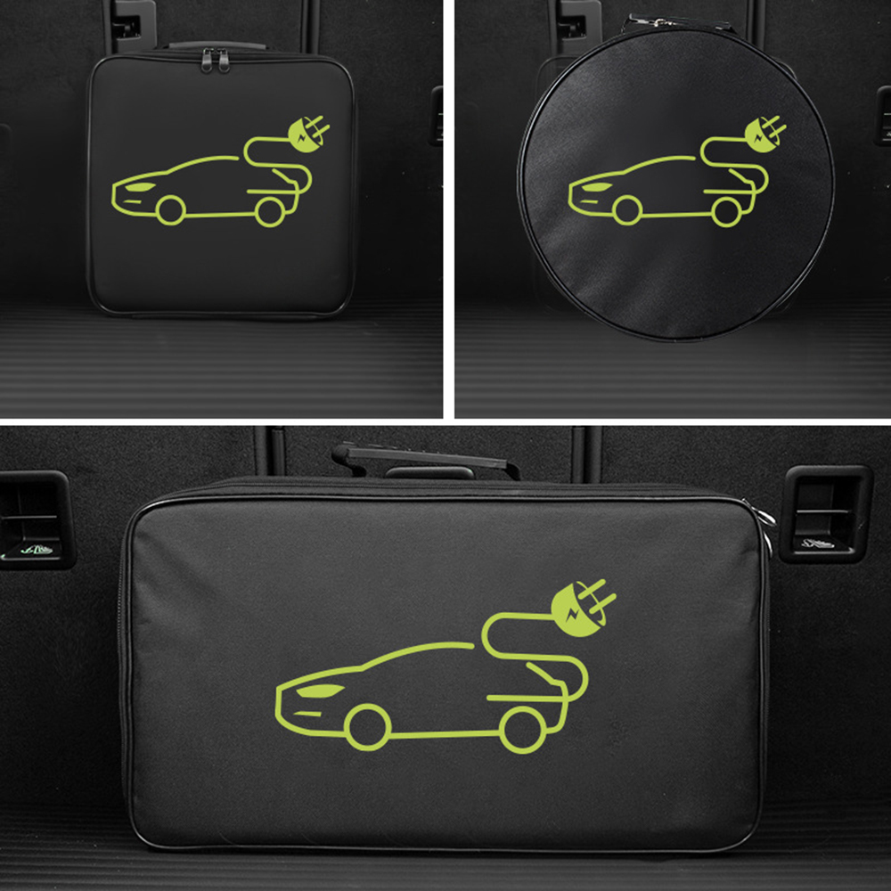 Tasche Für Starthilfekabel, Tragbare Tasche Zum Laden Von Elektrofahrzeugen, Wasserdichte Aufbewahrungsmöglichkeit Für Elektrofahrzeuge Mit Schwammfutter (quadratisch).