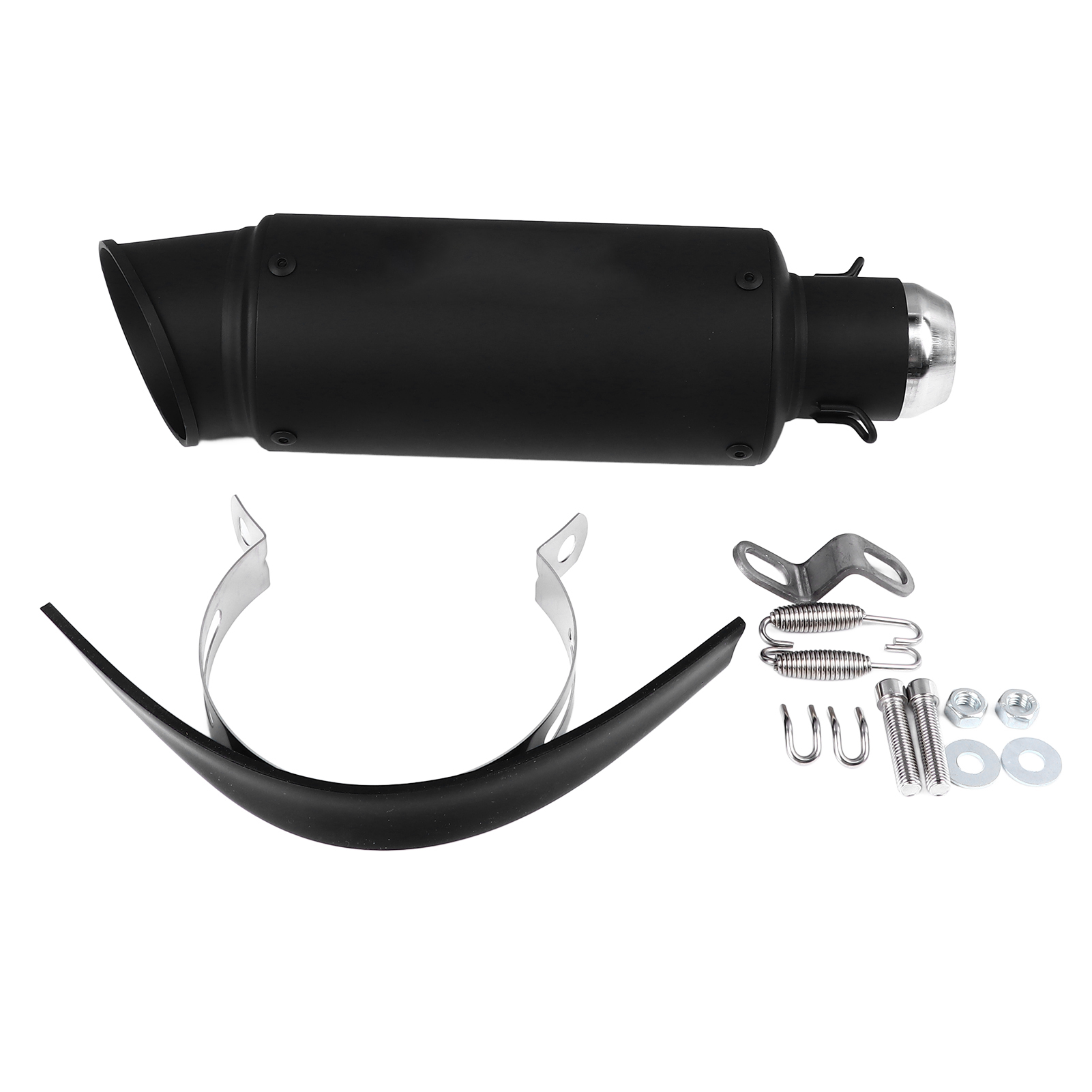 Motorradauspuffrohr 51 Mm Durchmesser, Universeller Winkel, Geräuschreduzierung, Schwarz.