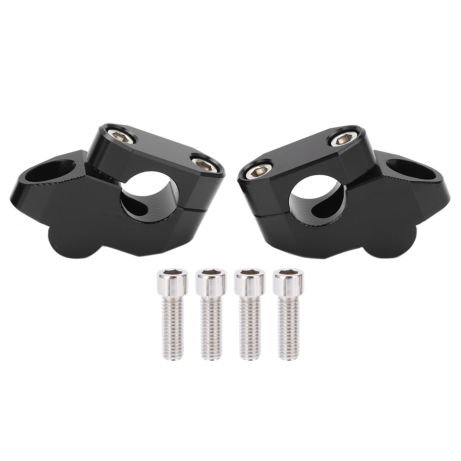 7/8 Zoll Cnc-gefräste Lenkererhöhungen Aus Aluminiumlegierung, Universelles Motorrad-modifikationszubehör, Schwarz.