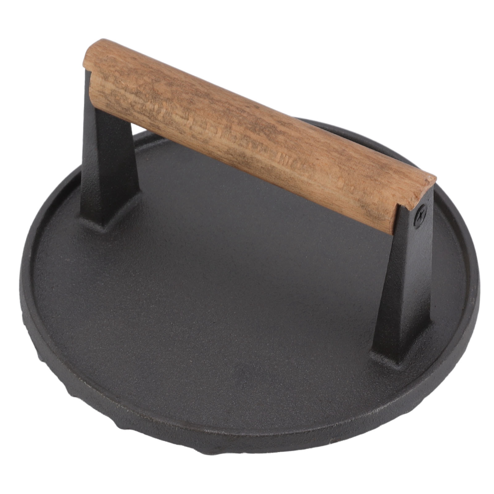 Robuste, Runde Grillpresse Aus Gusseisen, 1,36 Kg (3 Lbs), Verhindert Das Anbrennen Von Hamburgern, Mit Küchengriff.