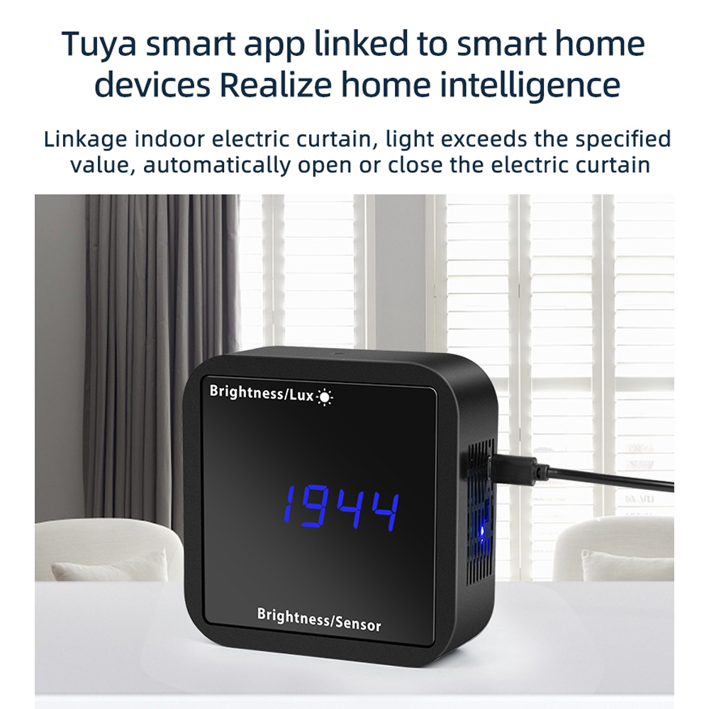 Tuya Zigbee Smart Lichtdetektor, Temperatur- Und Feuchtigkeitssensor Mit Led-anzeige, App-unterstützung, Home Link-steuerung, Alexa-kompatibel.
