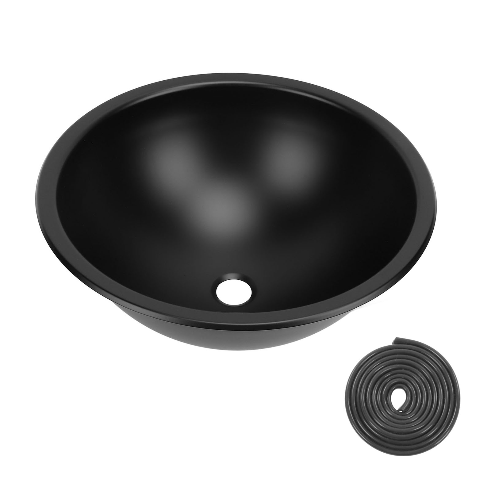 Rundes Waschbecken 400x160mm Aus Edelstahl 304 Mit 40mm Abfluss, Badezimmer Für Boot, Wohnwagen Und Wohnmobil.
